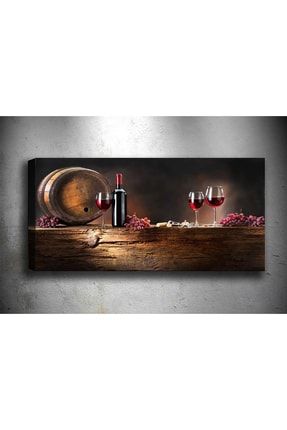 Şarap Ve Fıçı Yatay Kanvas Dekoratif Kanvas Tablo 60 X 40 Cm Sb-62089 B-62089