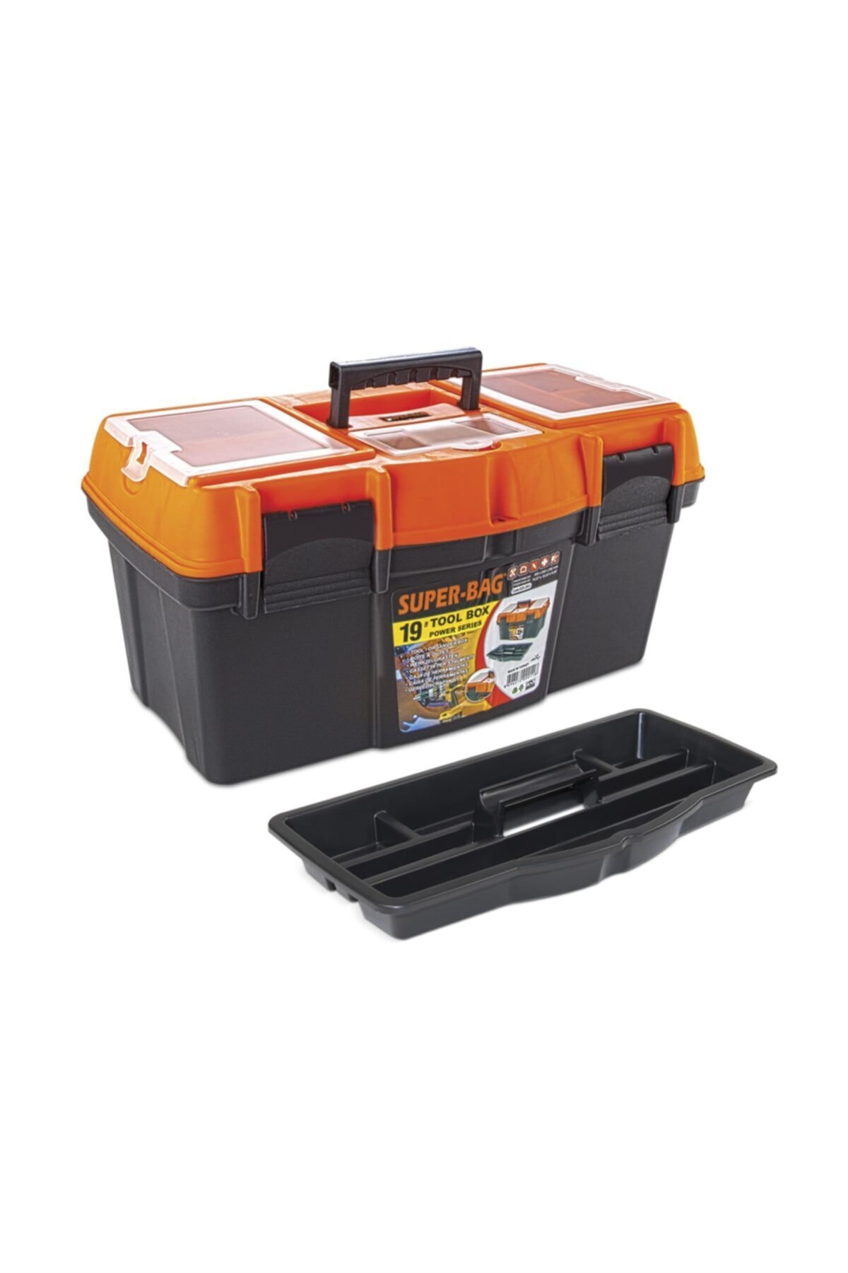 Süper Bag Tekreyonda 19¨ Power Takım Çantası Asr-2061 Üst Bölmeli Kullanışlı Sert Plastik Alet Çantası