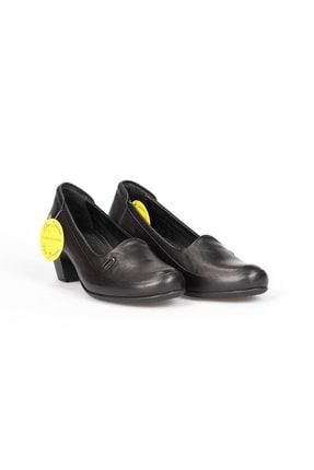 3360 Siyah Tokalı Kısa Topuk Bayan Ayakkabı D21YA-3360 S