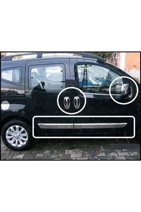 Fiat Fiorino 3'lü Krom Set Yan Kapı Çıtası Kapı Kolu Ayna Kapağı dop9332005igo