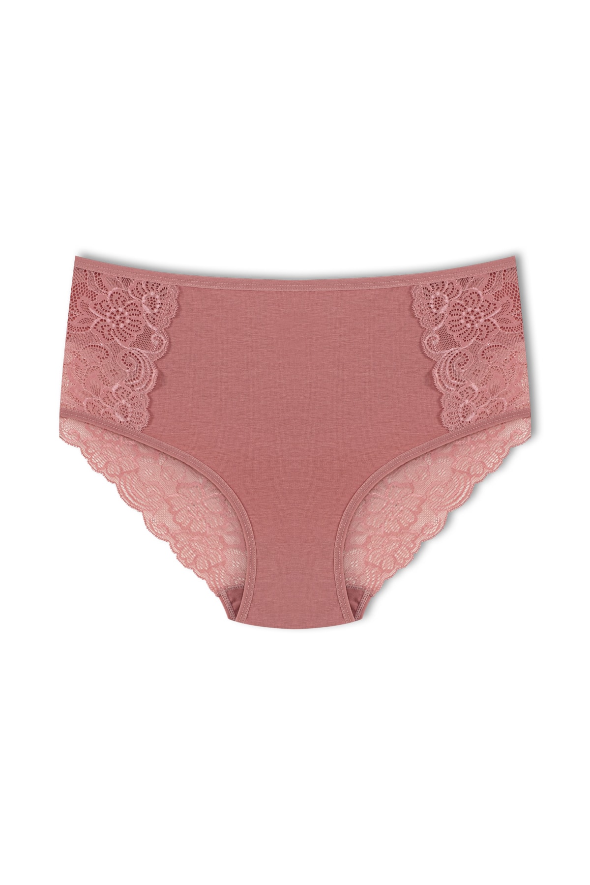 Mink Cotton Women's Plus Size Briefs with Front Side and Back Lace