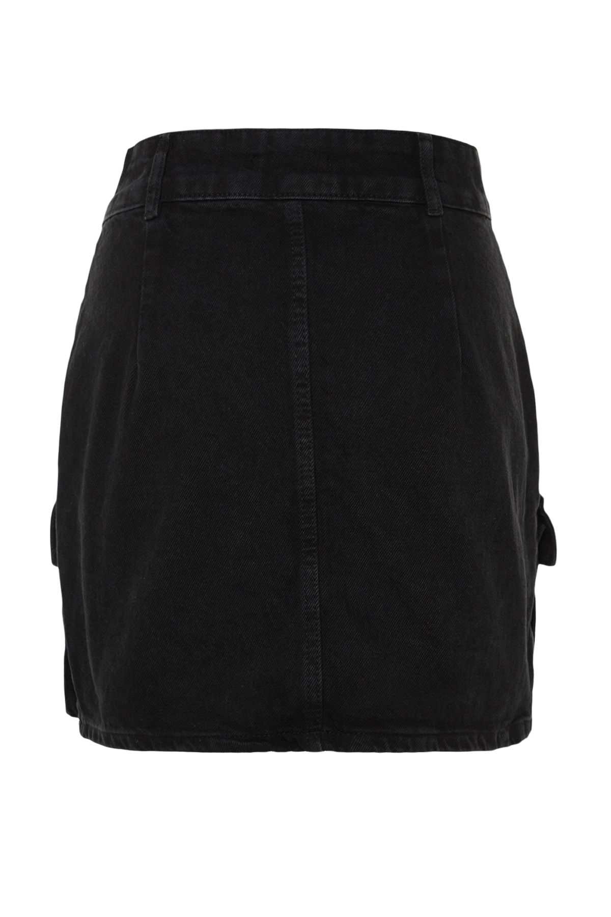Trendyol Collection-Schwarzer High Waist Mini-Jeansrock mit Cargo-Taschendetail TWOSS23ET00112 8
