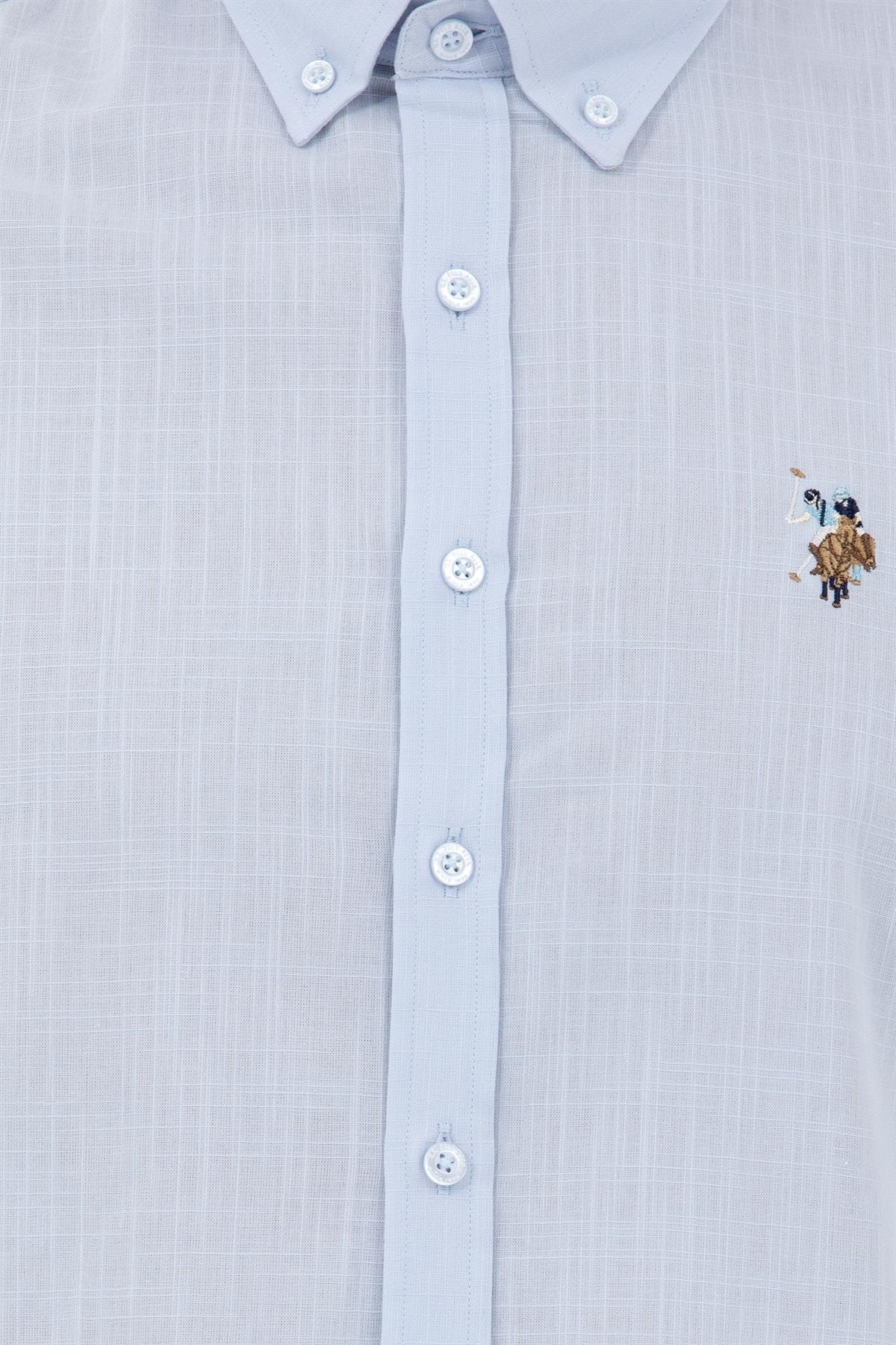 U.s.polo Assn Erkek Enzogl023y U.kol Keten Gömlek — آبی 1570318 — تصویر 4 از 4