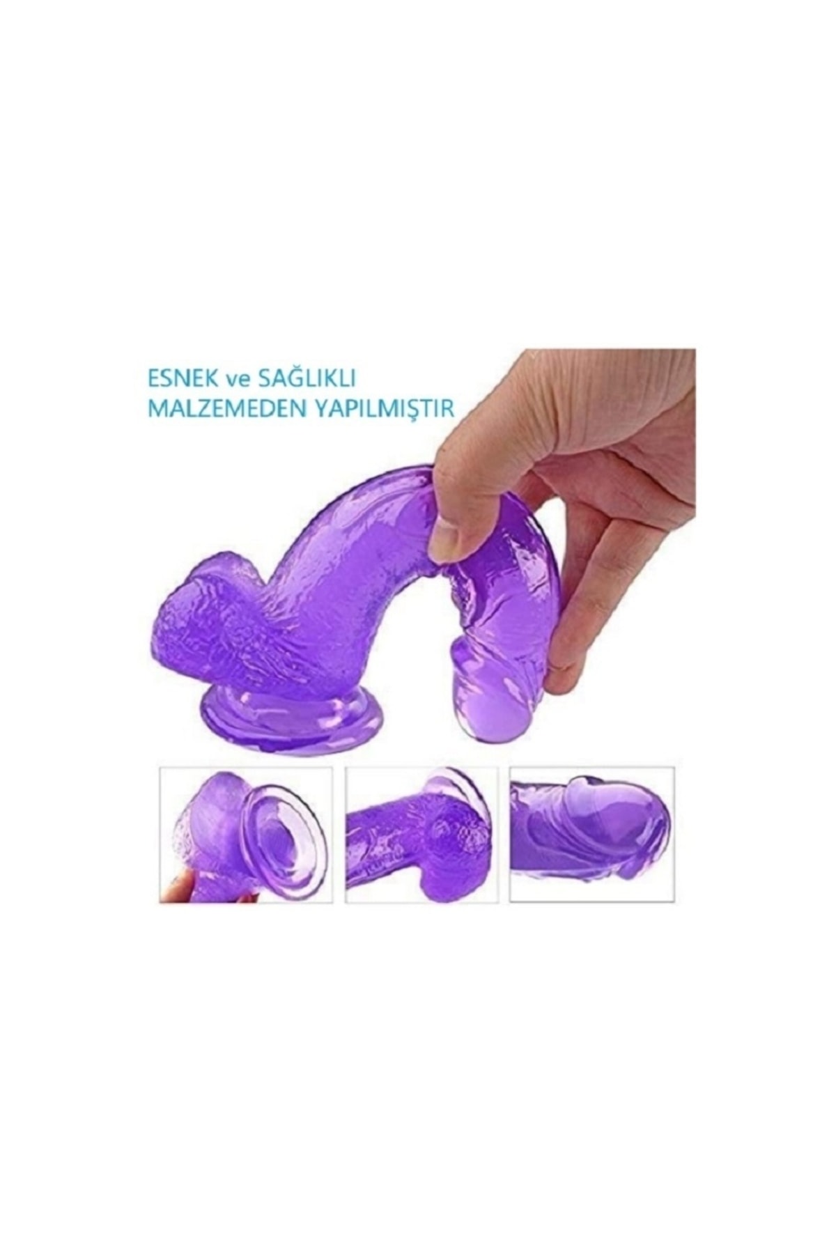 Jel Mor Renk Dildo Su Bazlı Strapon Belden Bağlamalı Penis 4