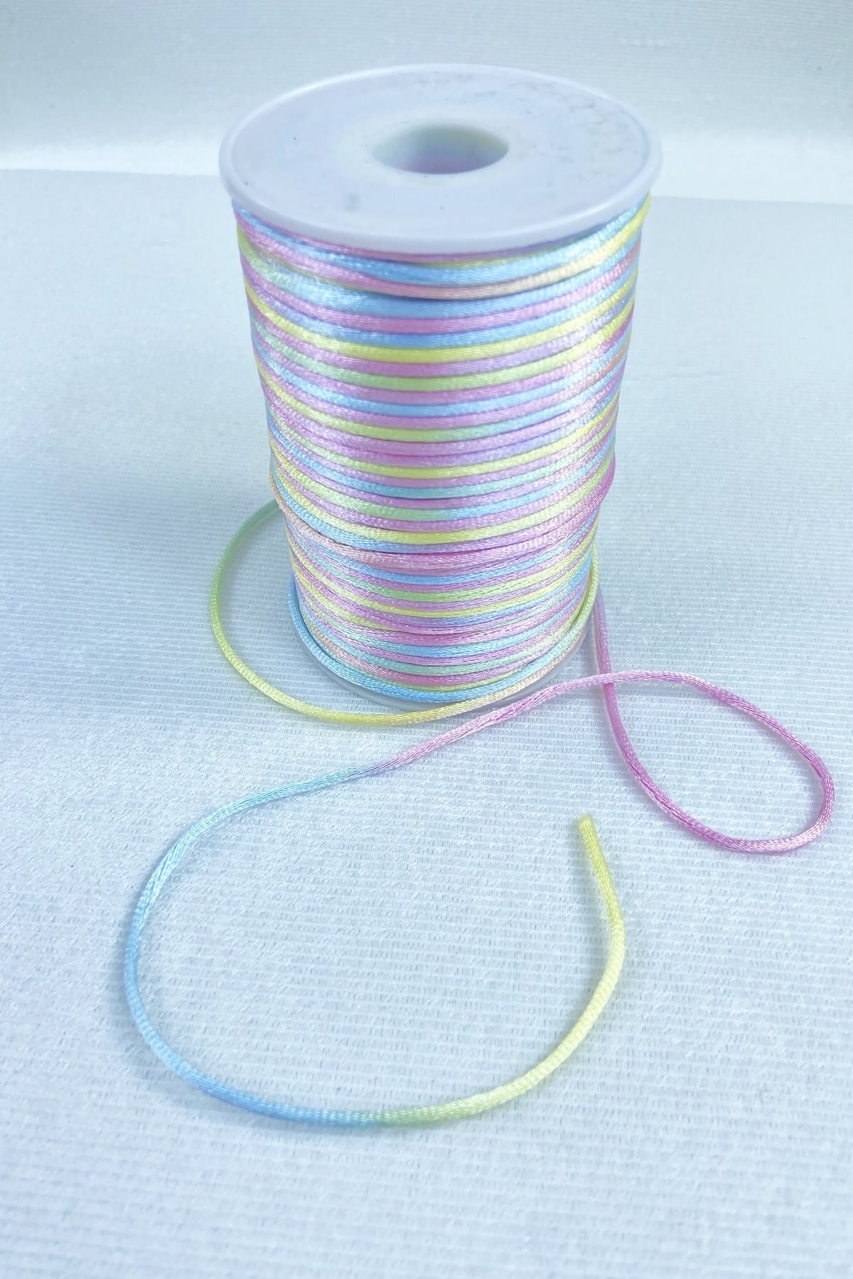 1 Mm Flush Satin Rope Ribbon Rope Pendant Bracelet Rope Sea Green Yellow Shades Colorful 10 Meters – Knitting I
