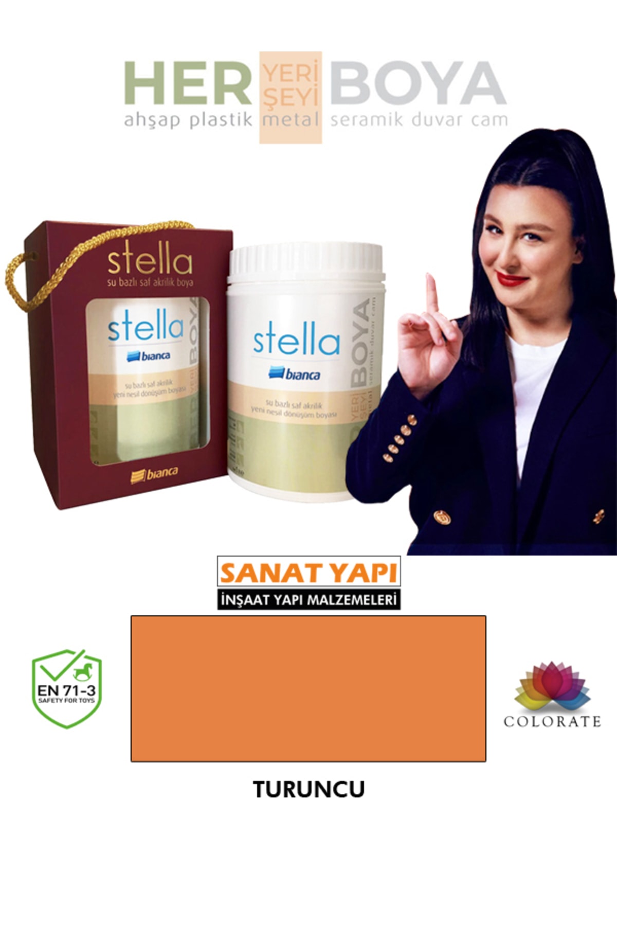 Stella Water Based Acrylic Paint Orange