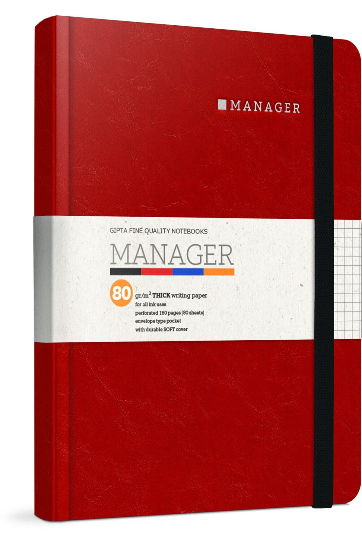 Gıpta-Manager Rope Stitched Soft Hard Cover Notepad A5 80 Sheets Lined (Pack of 4) 5741 1