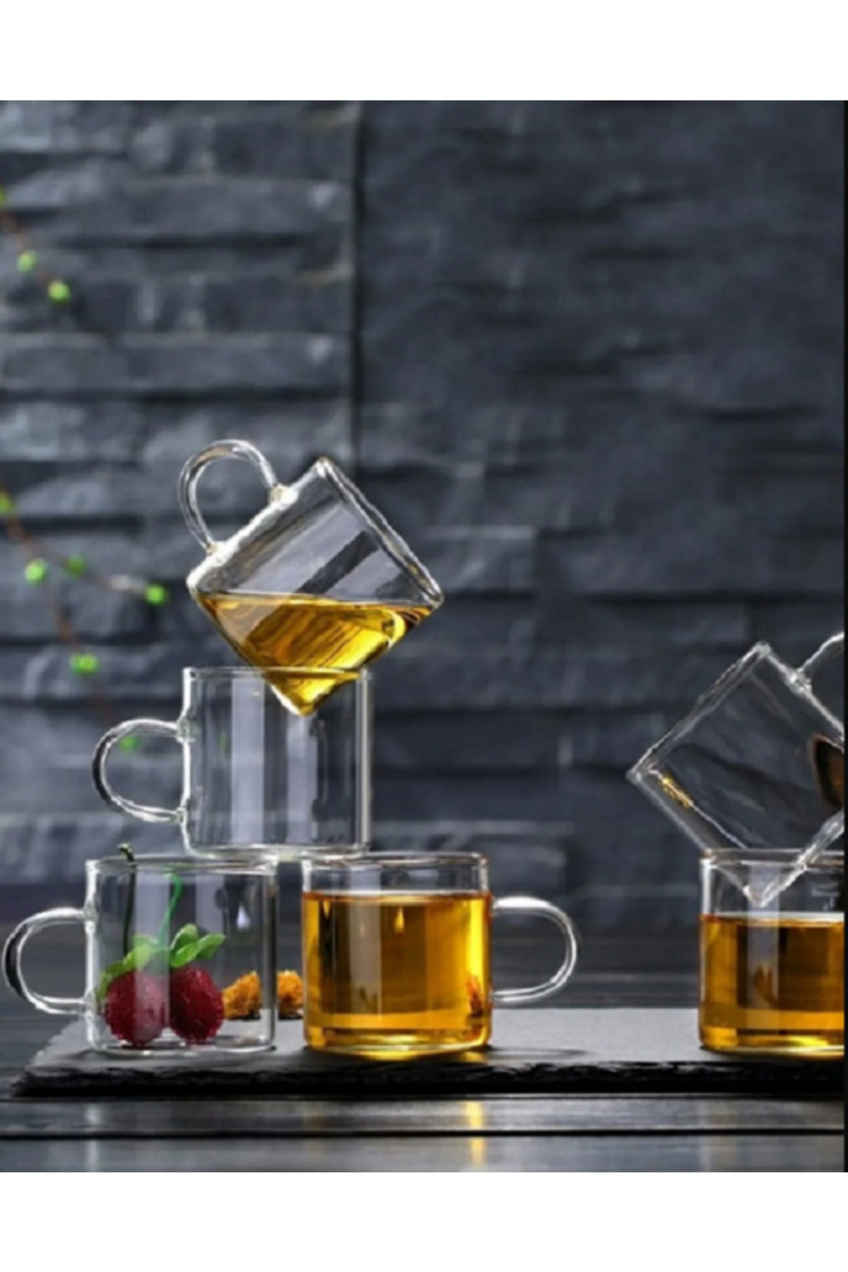 Bestofhome 6 Parça Borosilikat 120 Ml Mini Cam Kahve, Espresso Ve Çay Kupası.