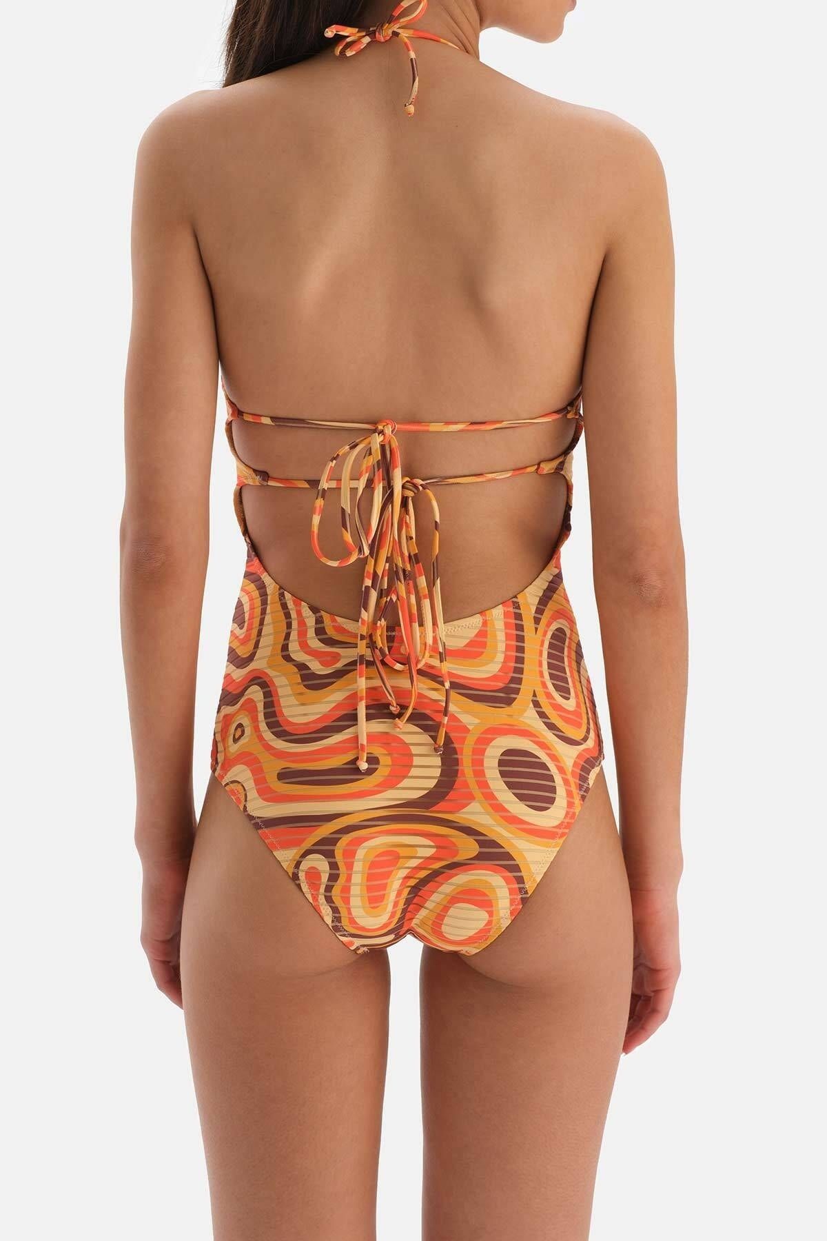 Dagi Badeanzug Orange Unifarben Fast ausverkauft FN7916
