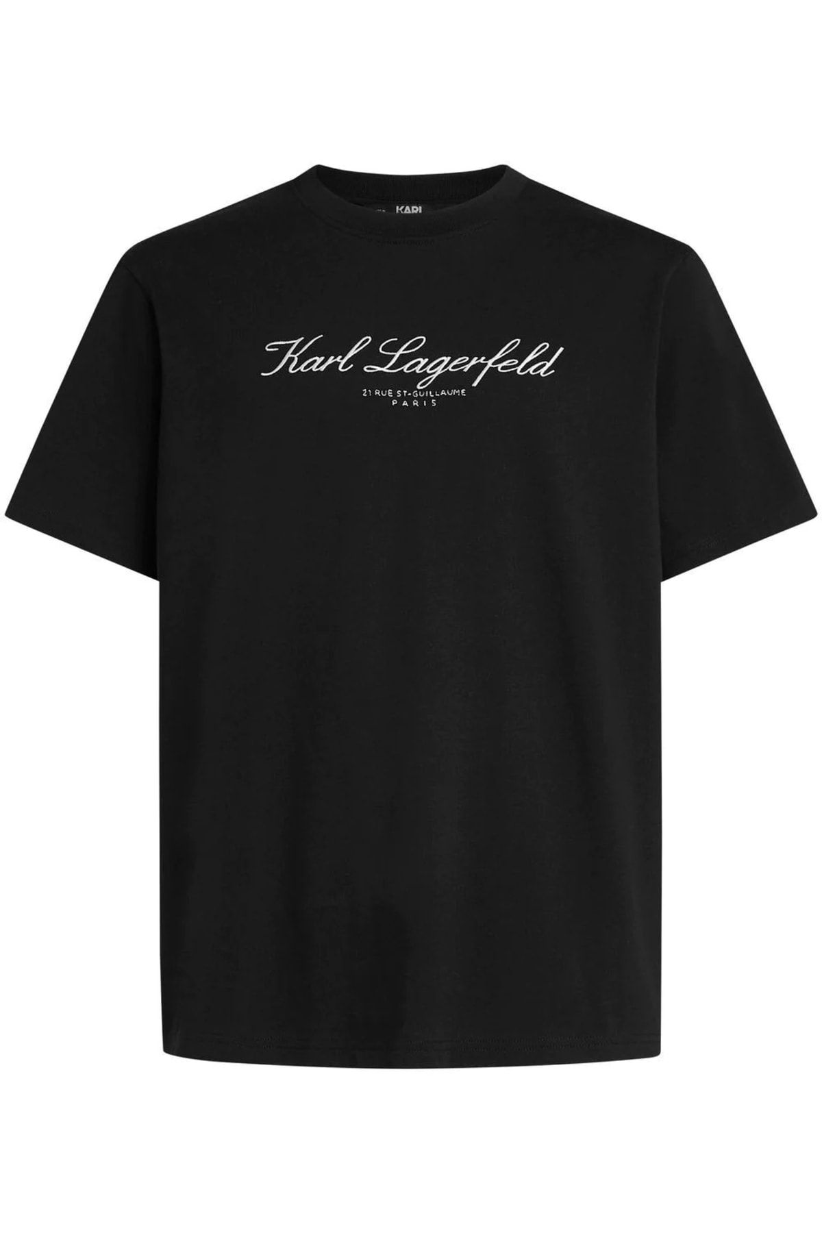 Karl LagerfeId Paris Signature Embroidery Black T shirt Trendyol
