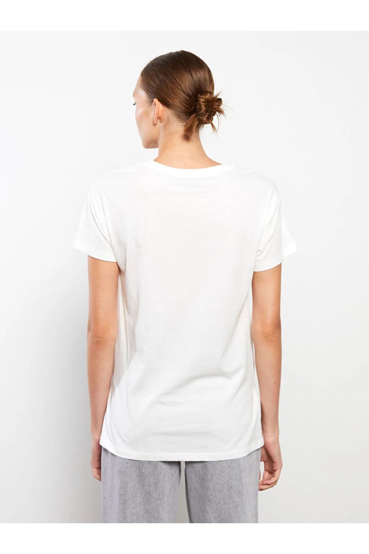 LC Waikiki T-Shirt Ecru Regular Fit CE6195