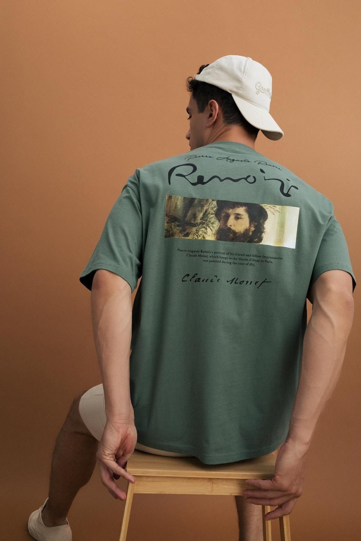 DeFacto Claude Monet Oversize Fit Bisiklet Yaka Sırt Baskılı Tişört PG9057