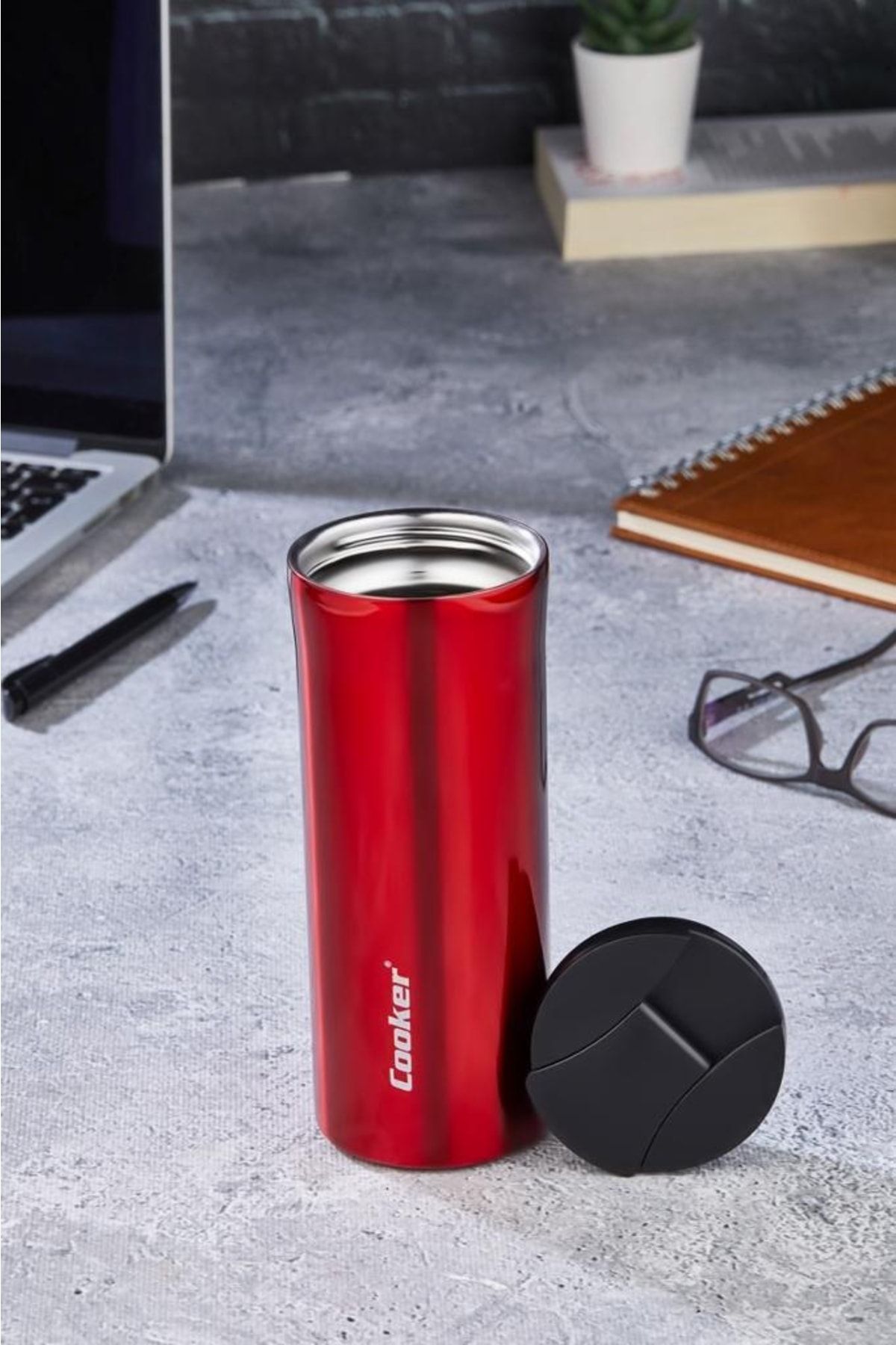 فلاسک قرمز Assos 0.40 میل فنجان فولادی Cooker