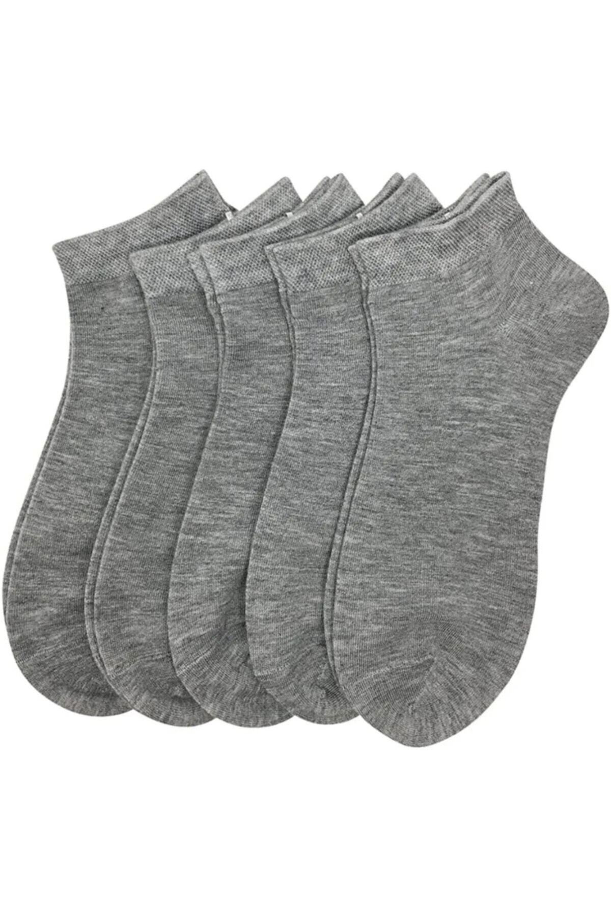 10 Lu Gri Unisex Kadin Erkek Hediye Patik Çorap · 3214836585126