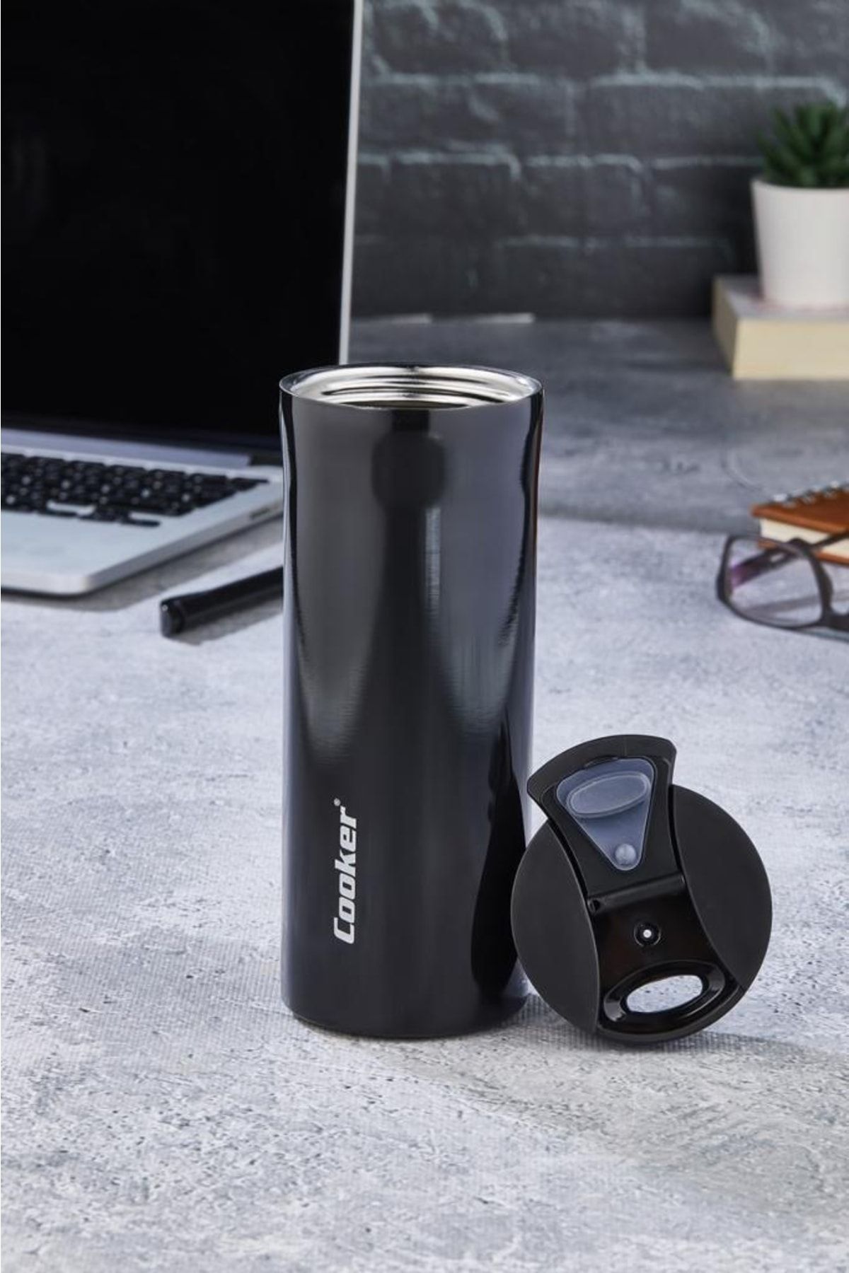 فلاسک مشکی Assos 0.40 میل فنجان فولادی Cooker