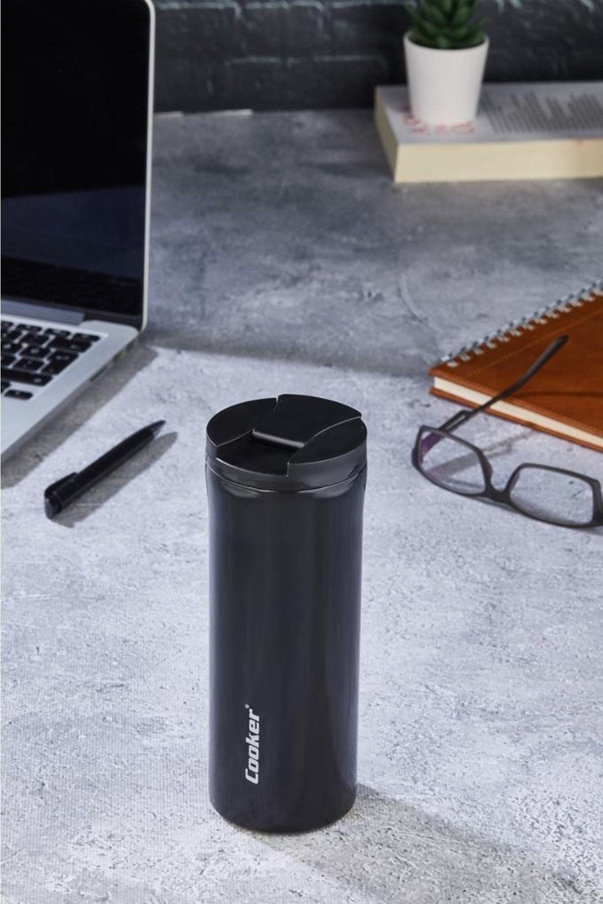 فلاسک مشکی Assos 0.40 میل فنجان فولادی Cooker
