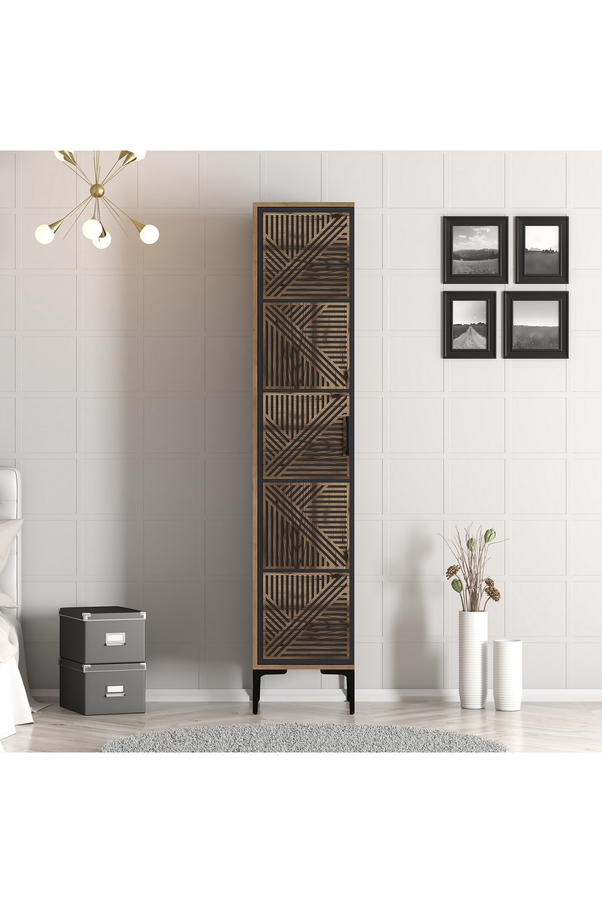 Beach 1-Door Wardrobe P-Anthracite
