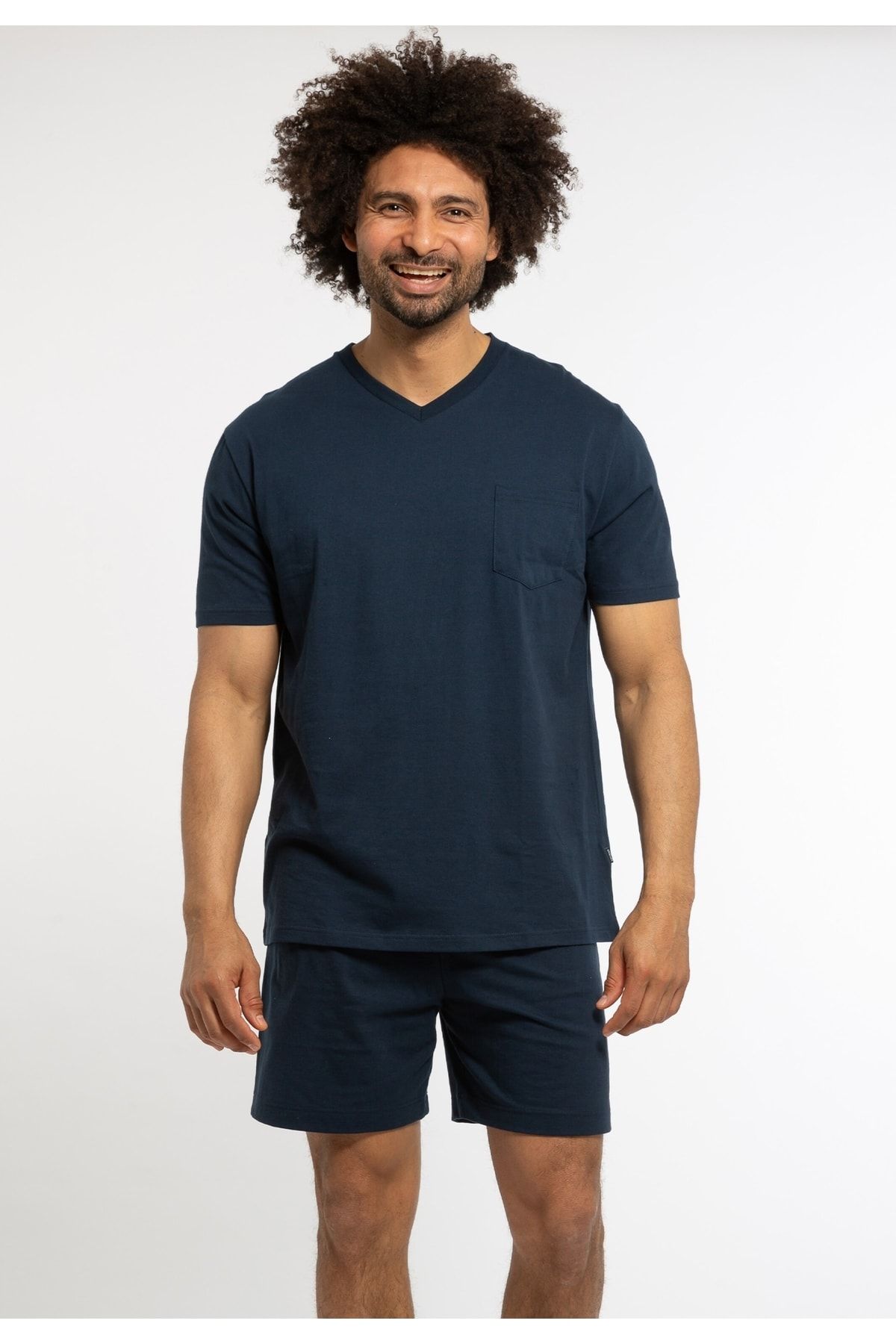 AMMANN Pyjama Blau Unifarben