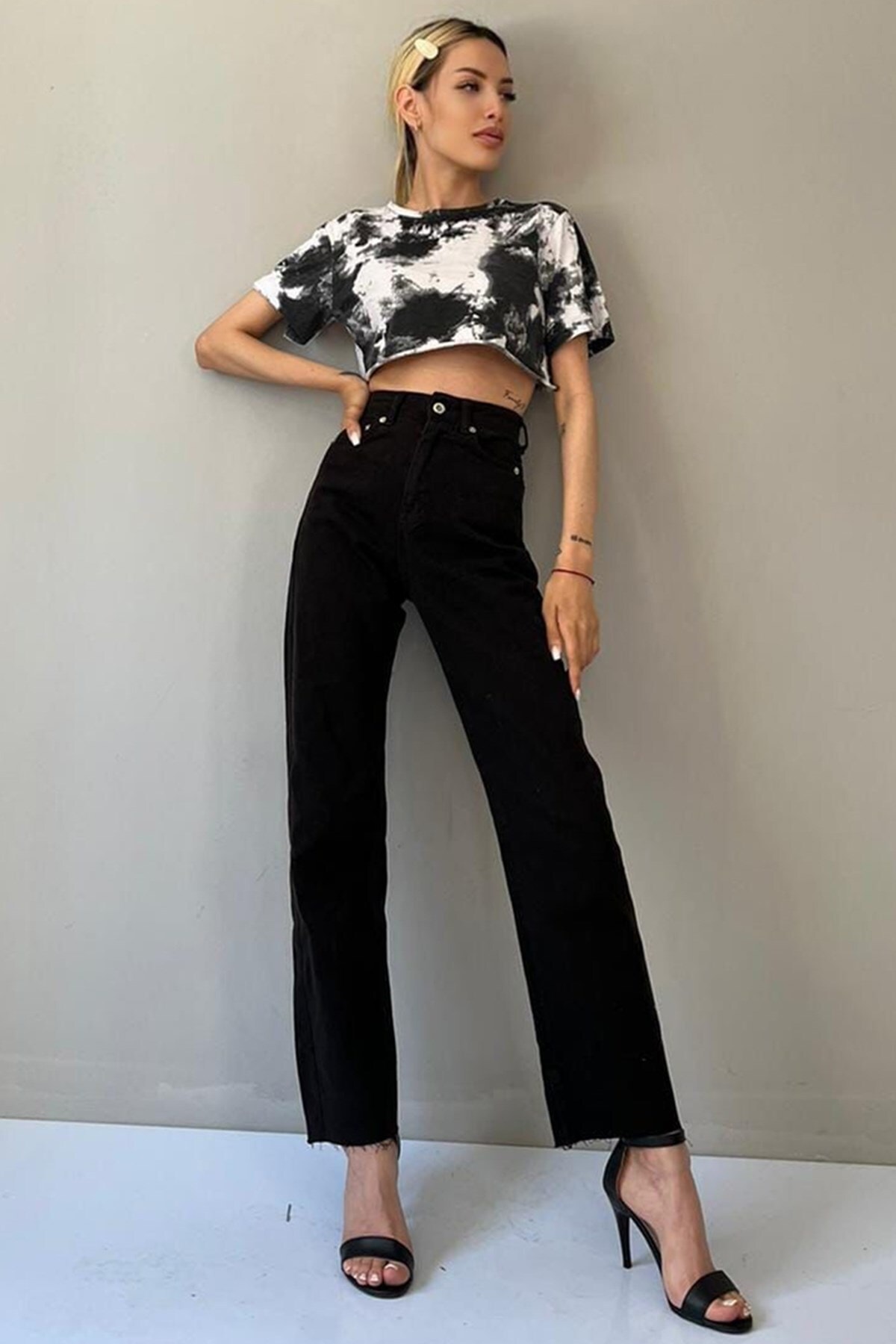 Madmext  Mad Girls Siyah Palazzo Jean Mg1189 - Görsel 5