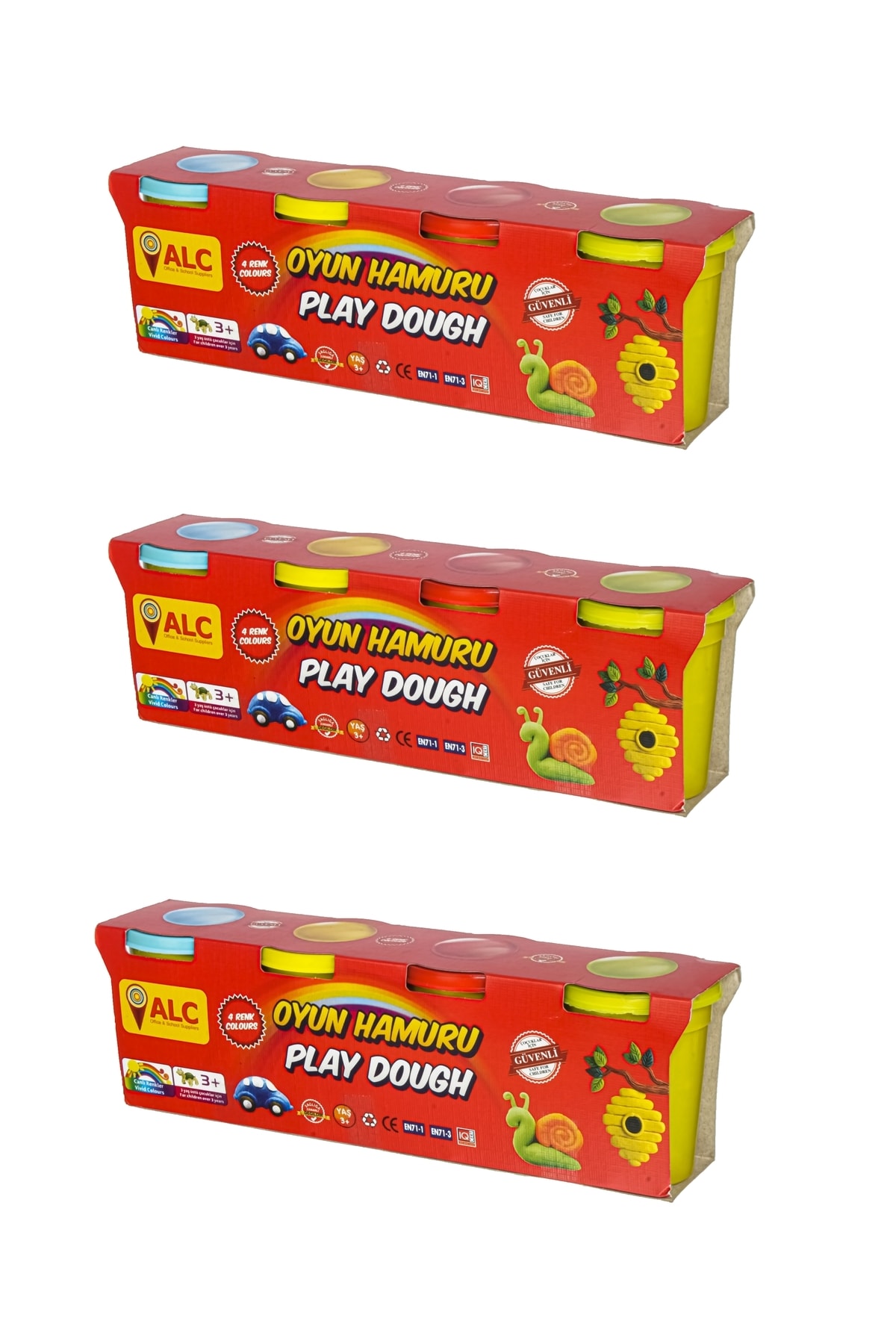 ALC 520gr 4 Renk Oyun Hamuru 3 Lü