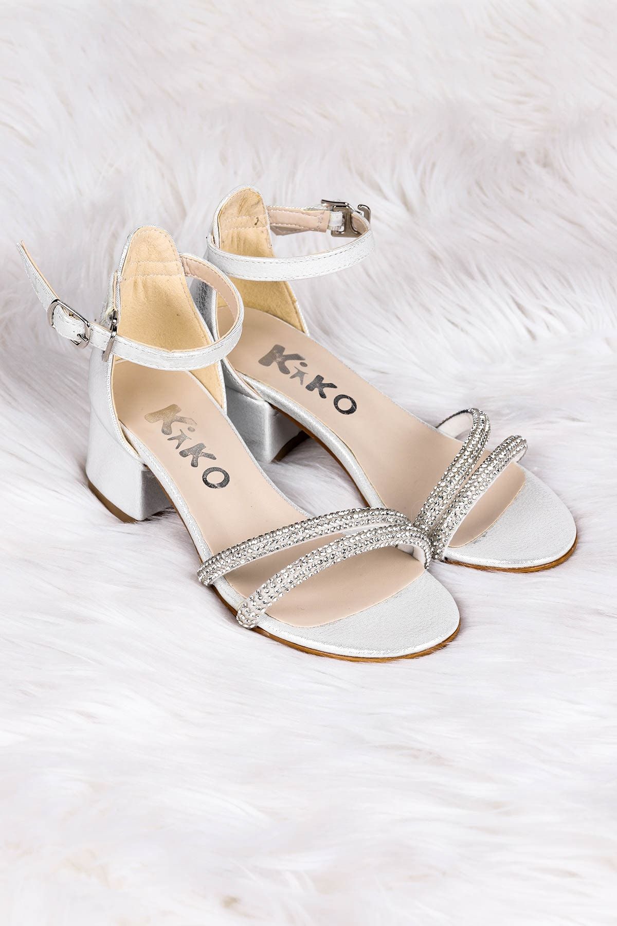 KARAMAZI-Copii 791 Vakko Stone Pantofi pentru fete cu sandale cu toc de 3 cm 3