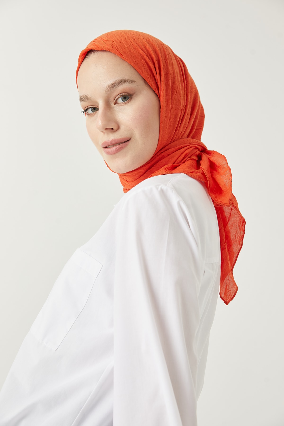 Women's Hijab Bamboo Crochet Scarf*orange