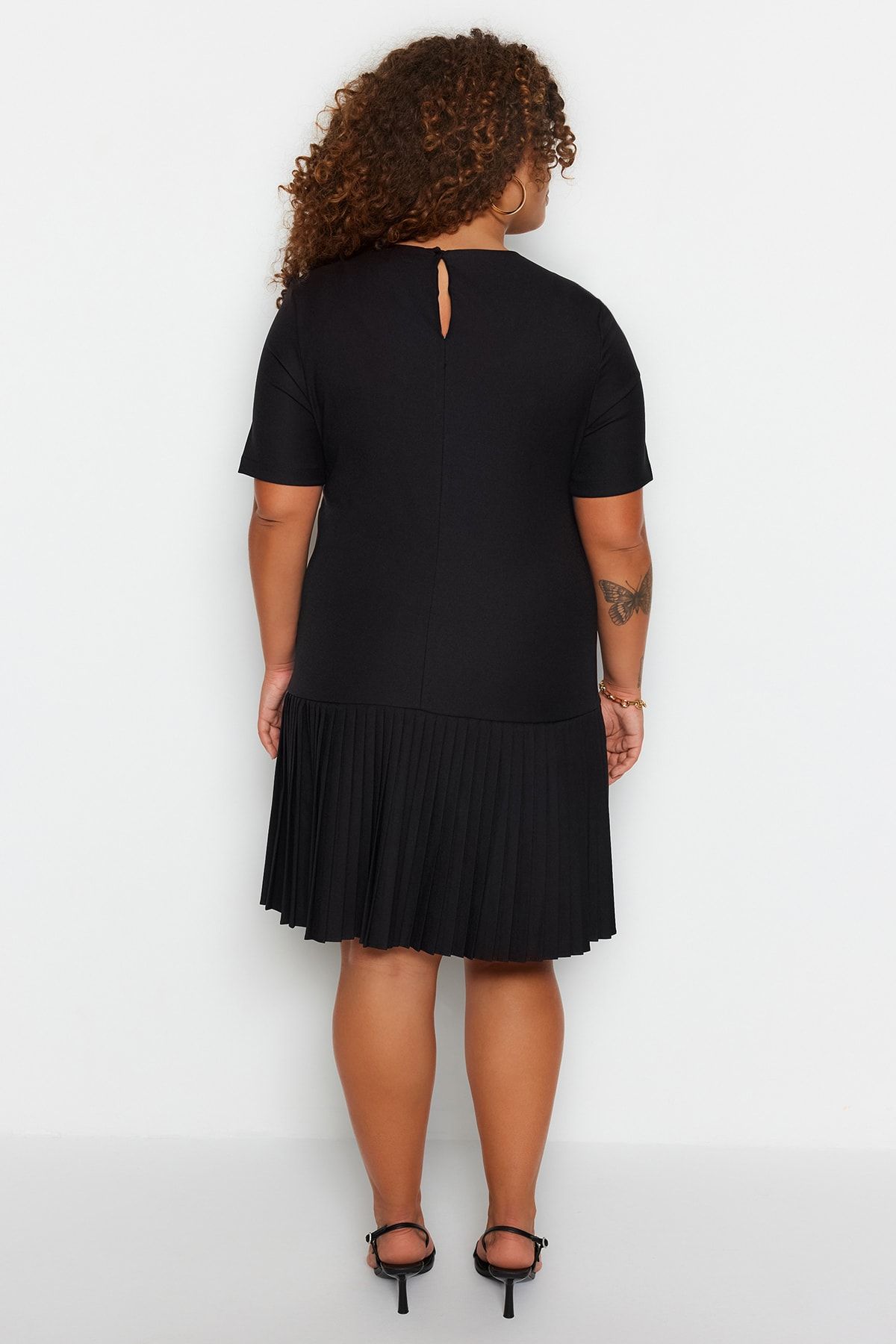 Trendyol Curve Plus Size Dress Black Shift Trendyol