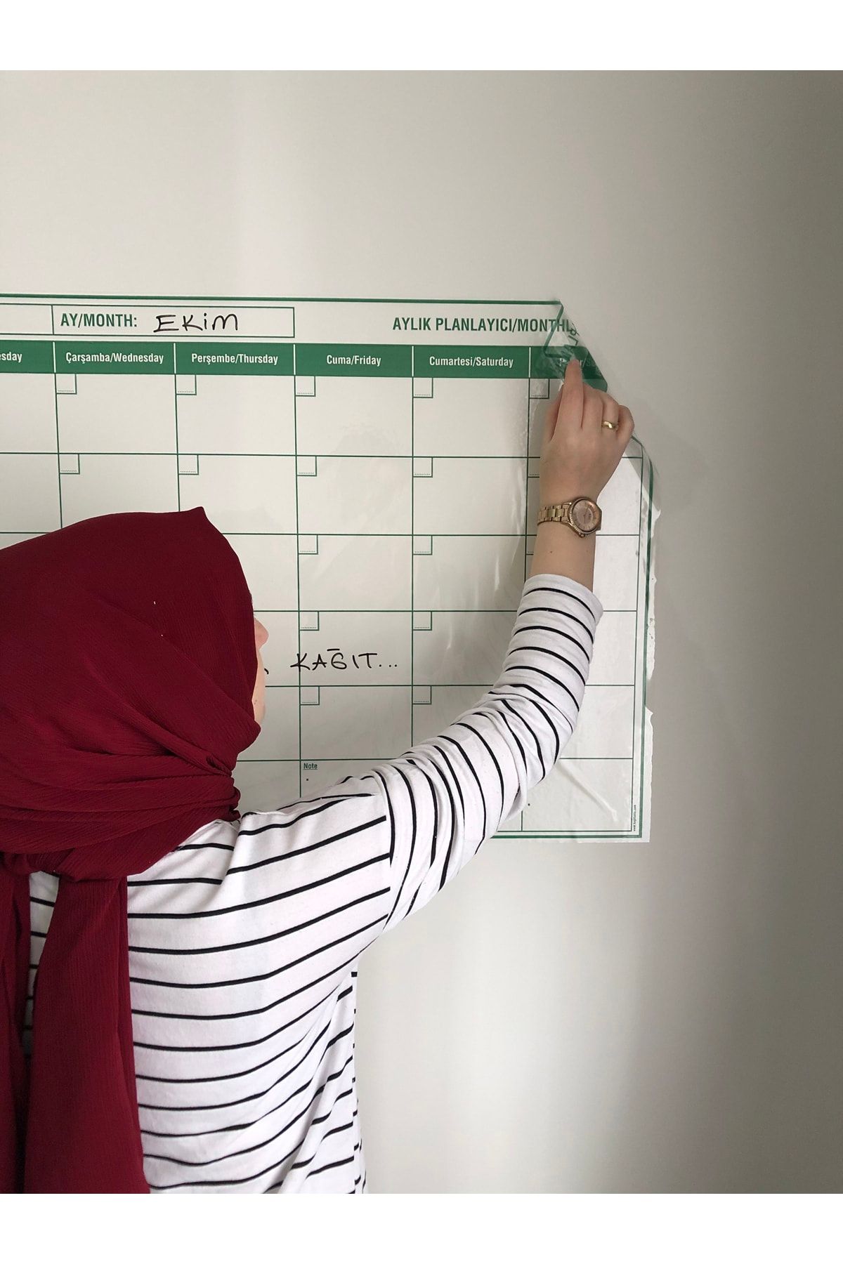 Tutunabilir Kağıt-Calendar planificator lunar inteligent static de 85x56 cm - Tablă de hârtie, aplicată pe perete și sticlă 4