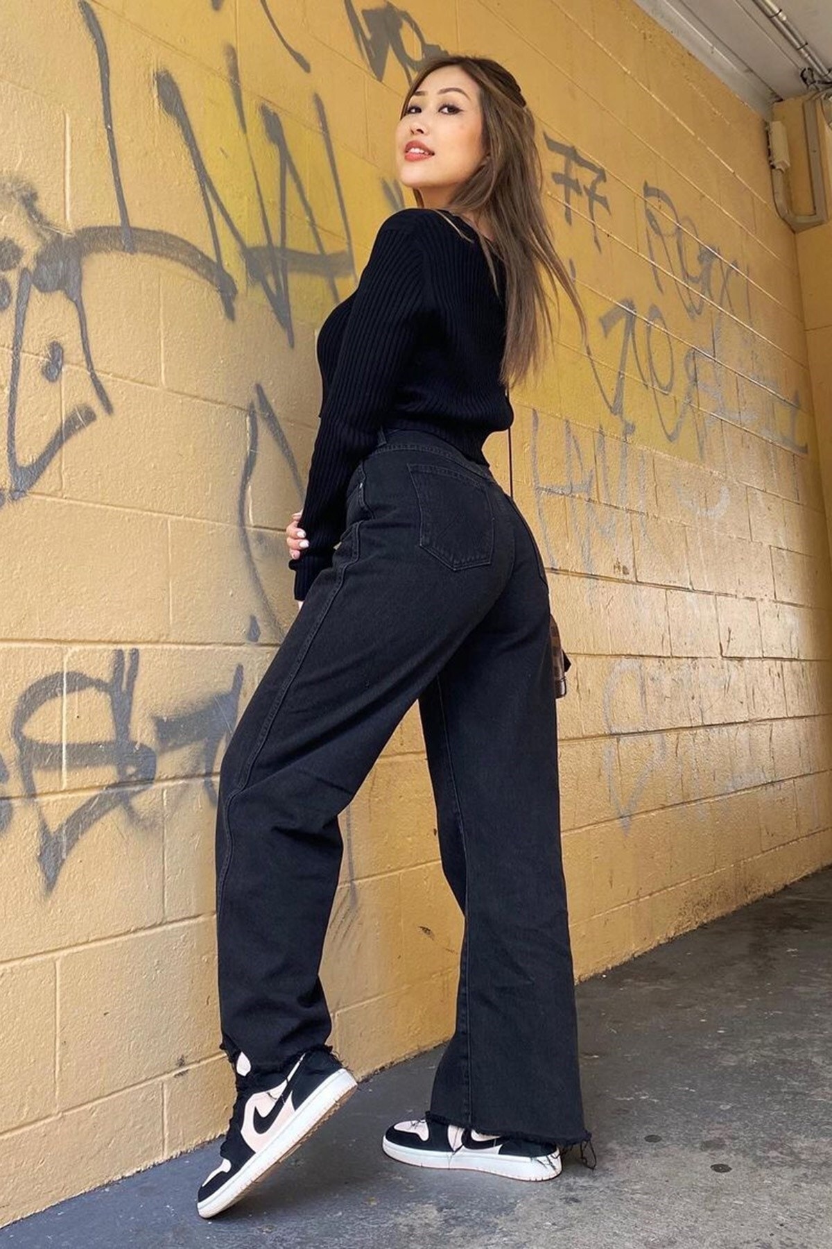 Madmext  Mad Girls Siyah Palazzo Jean Mg1189 - Görsel 8