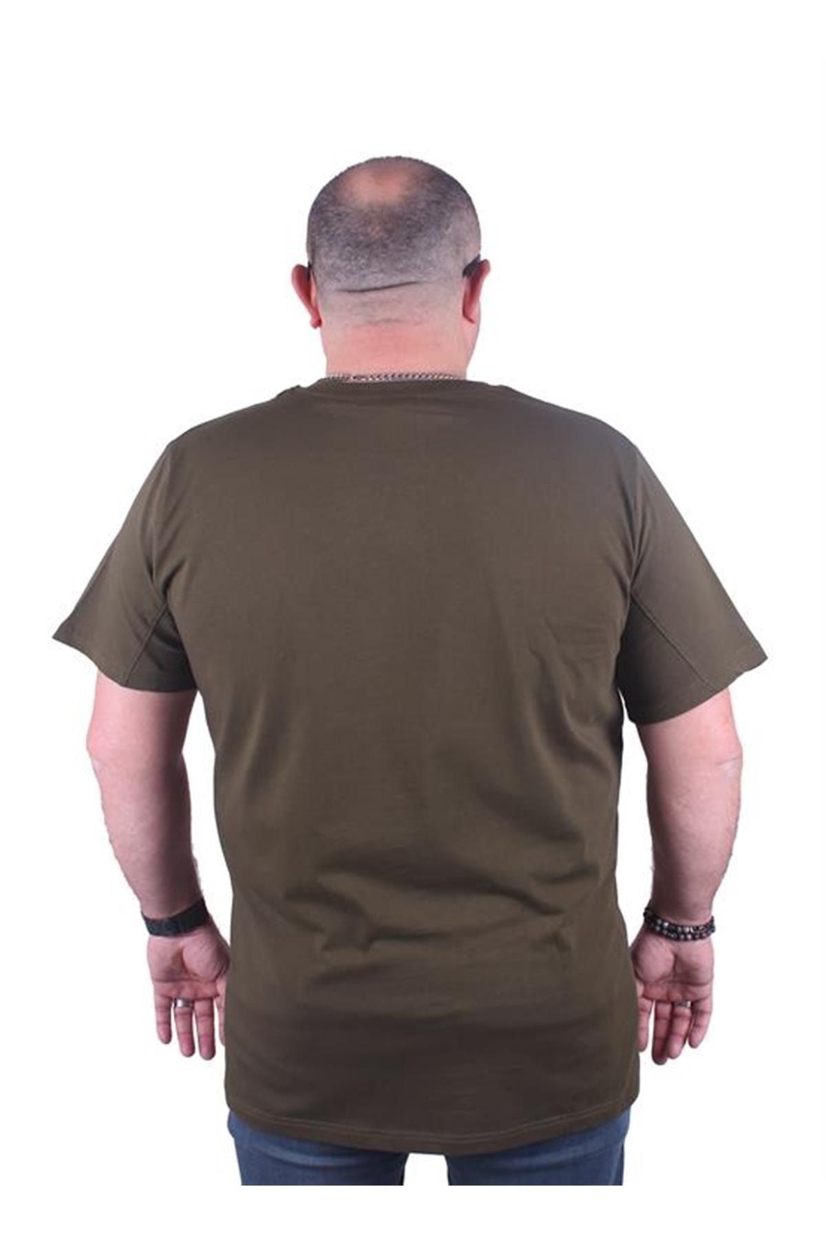 Starbattal-Tricou cu imprimeu pentru bărbați de mărime mare Lion 23138 verde militar 2