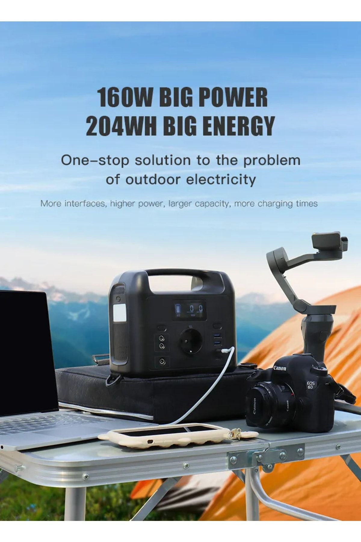 300W, TAşıNABILIR GÜNEş PANELLI LED AYDıNLATMALı, LCD EKRANLı, GÜÇ İSTASYONU