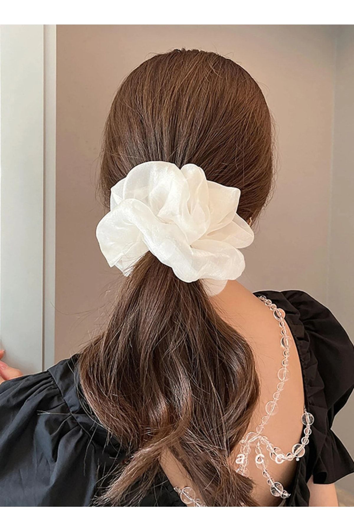 CSR AKSESUAR-Cataramă din tul din organza albă 2