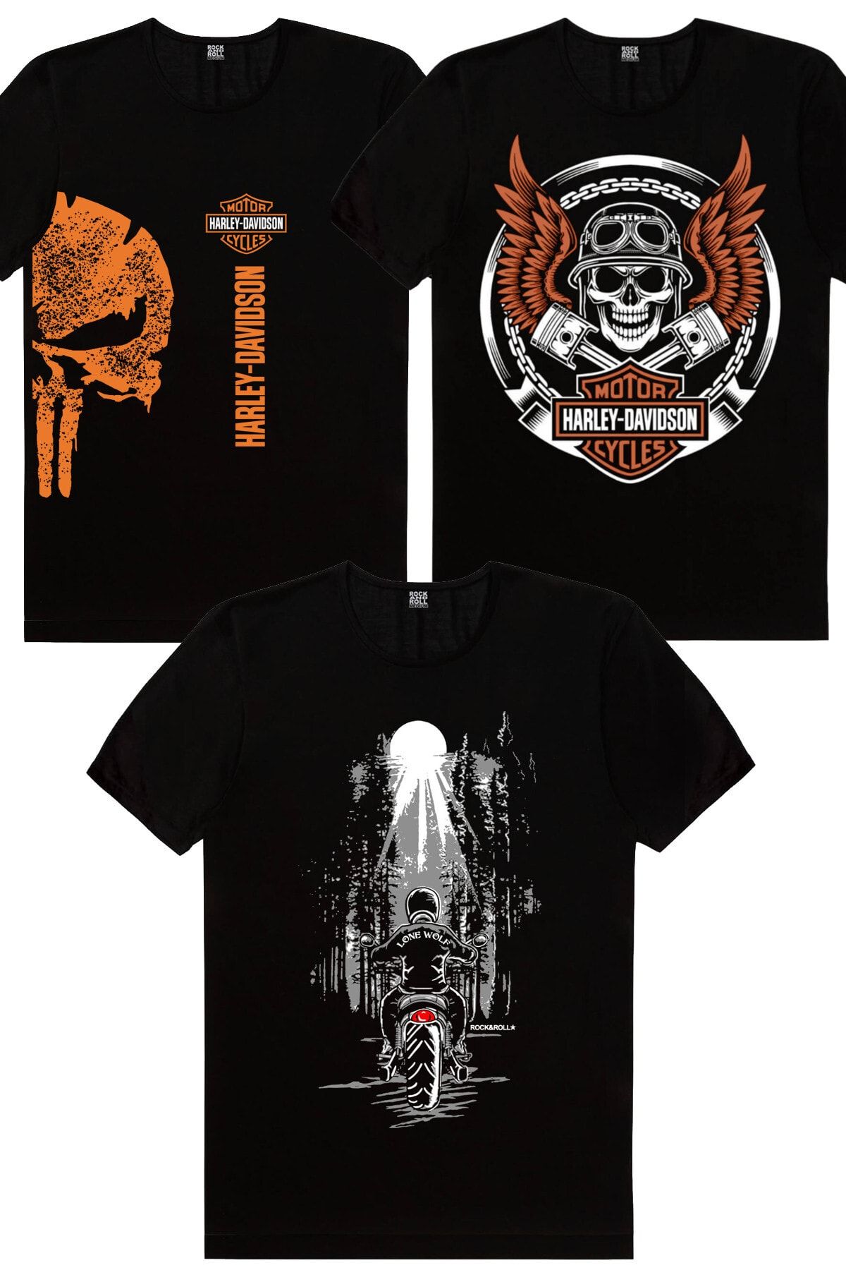 Harley-Davidson® Men's Skull Biker Short Sleeve Cotton Crew-Neck T-Shirt,  White