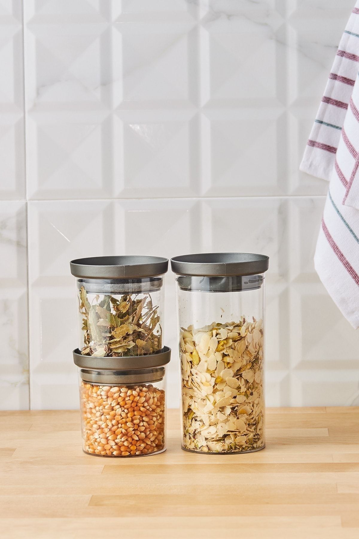 Emsan-Arya 3-Piece Small Storage Container Gray 5