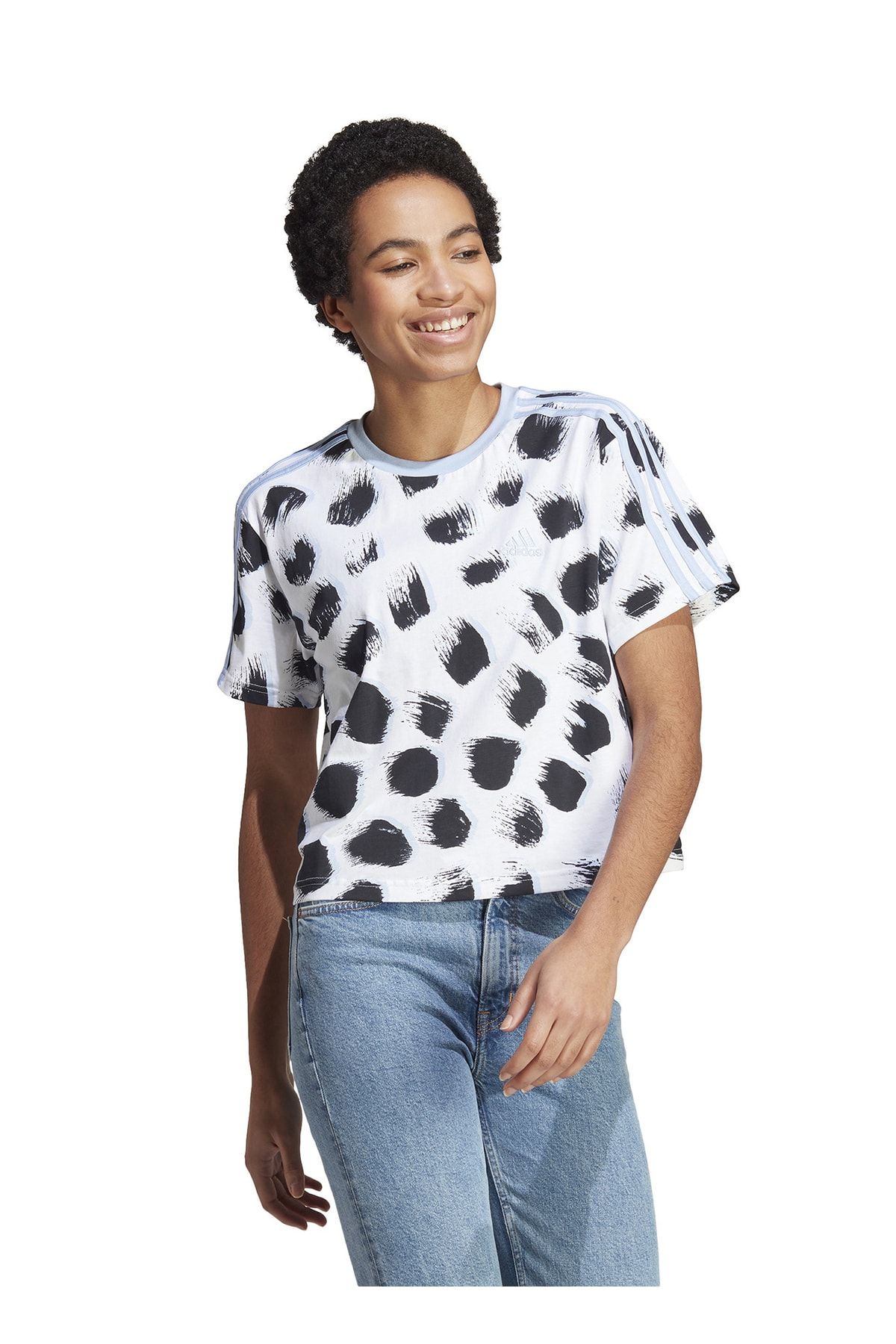 adidas Crew Neck Plain White Women's T-shirt Ic6862 W 3s Cr Top - Trendyol