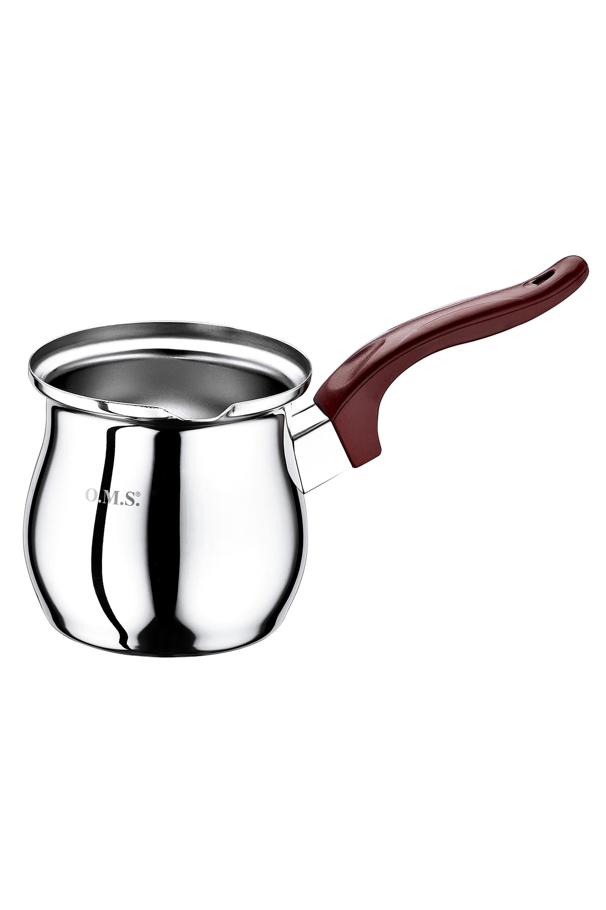 OMS PASLANMAZ 7013 ( No;08 ) 1 Parça Paslanmaz Çelik Cezve Bordo