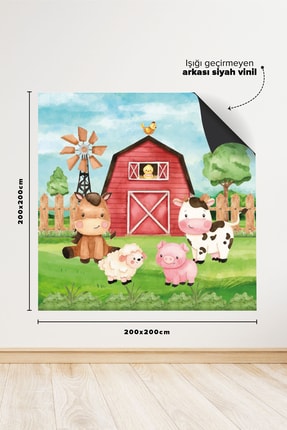 eddadijital Doğum Günü Afişi Çiftlik Temalı 200x200cm