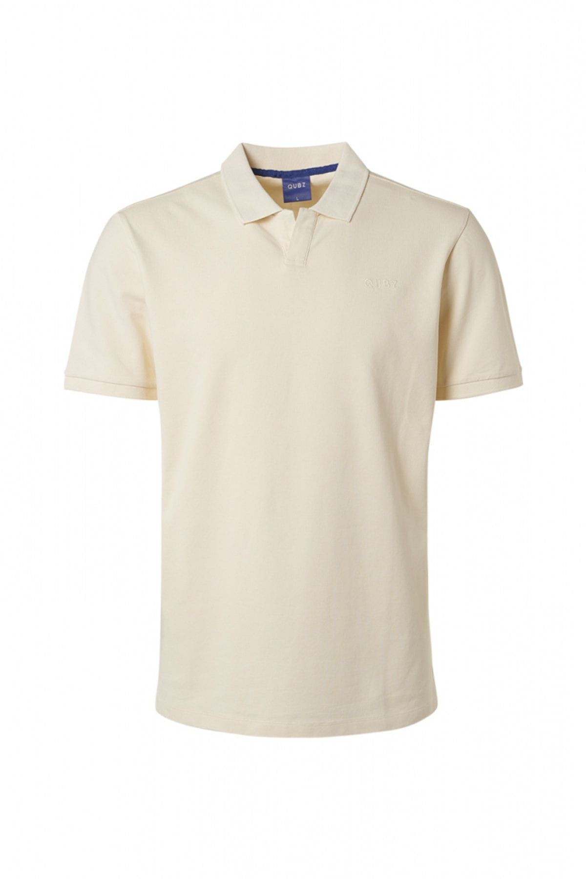 Qubz-Pánské tričko Polo Neck Ecru 4