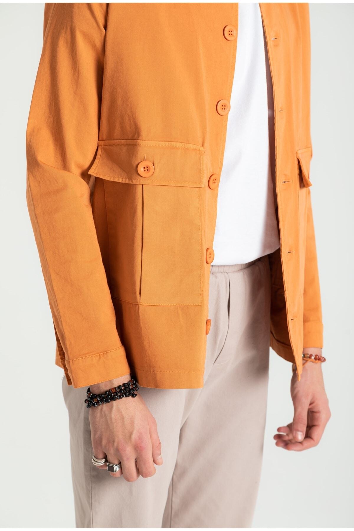 ژاکت مردانه نارنجی RUBYSTARS | 4313 اورجینال - تصویر 7