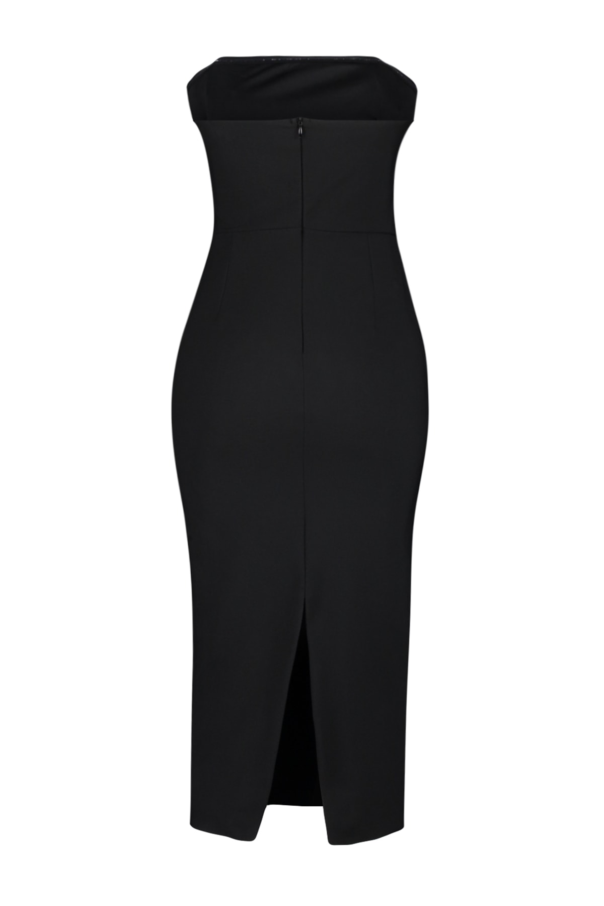 Trendyolmilla  Siyah Vücuda Oturan Astarlı Parlak Taşlı Dokuma Şık Abiye Gece Mezuniyet Elbisesi TPRSS23EL00476 - Görsel 9