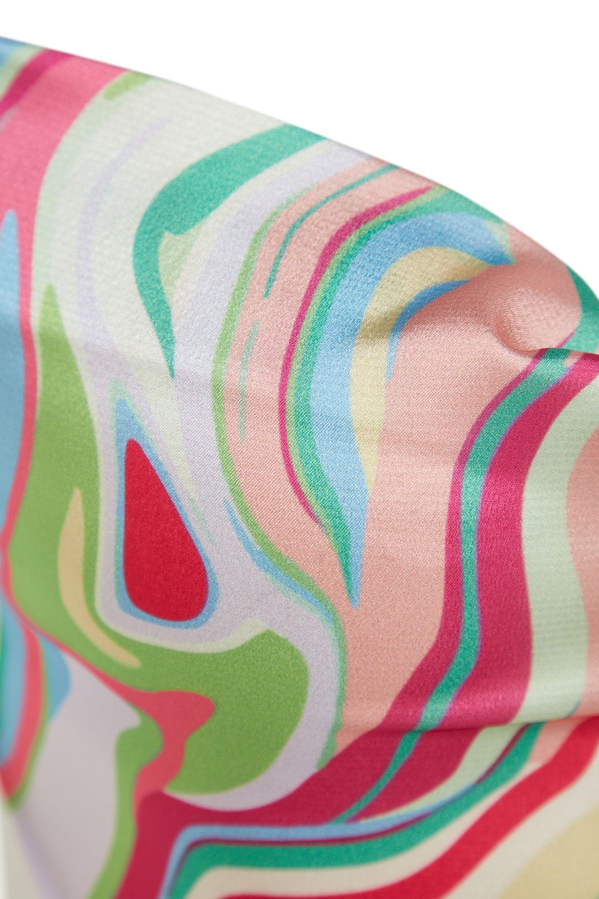 Trendyol Collection-Limitierte Auflage, grüne Bluse mit gewebtem Rücken und Bindedetail aus Satin mit Batikmuster TWOSS21BZ1903 7