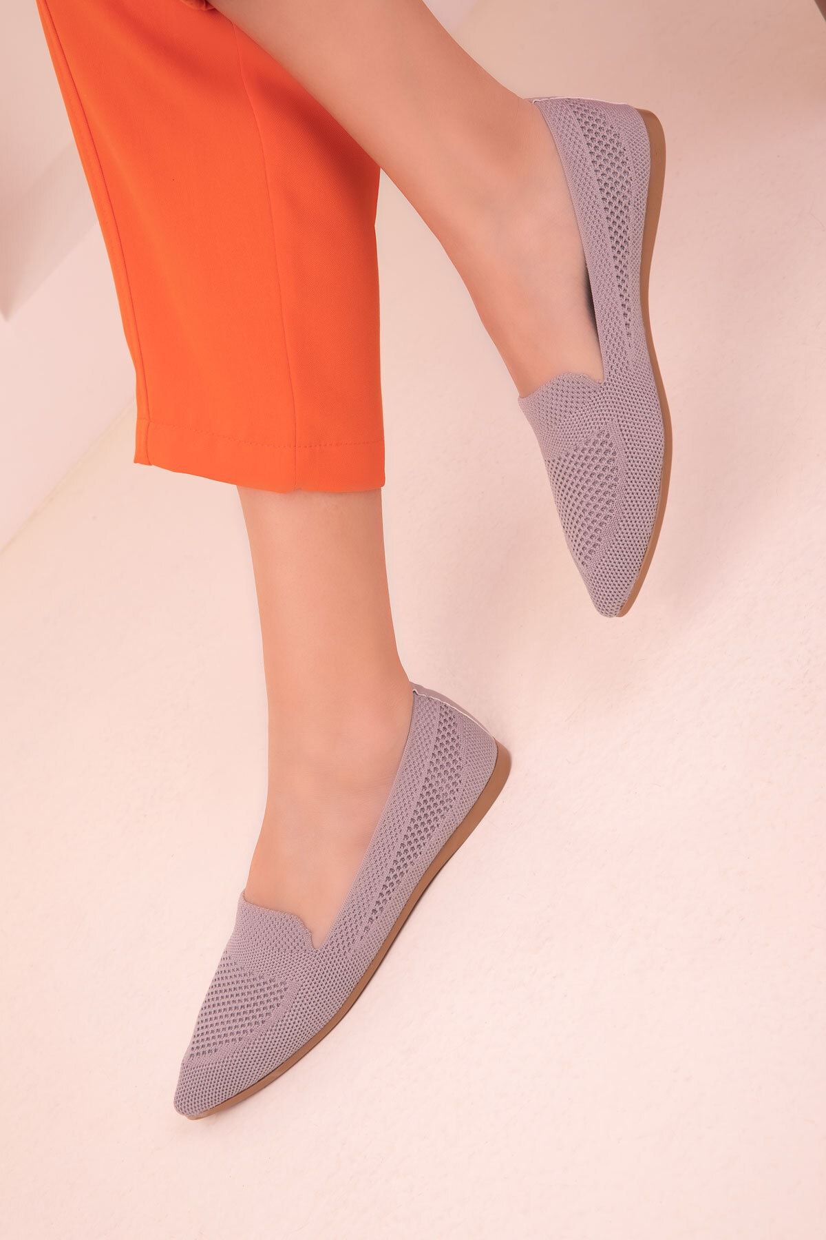 SOHO Ballerina Flats Gray Flat Trendyol