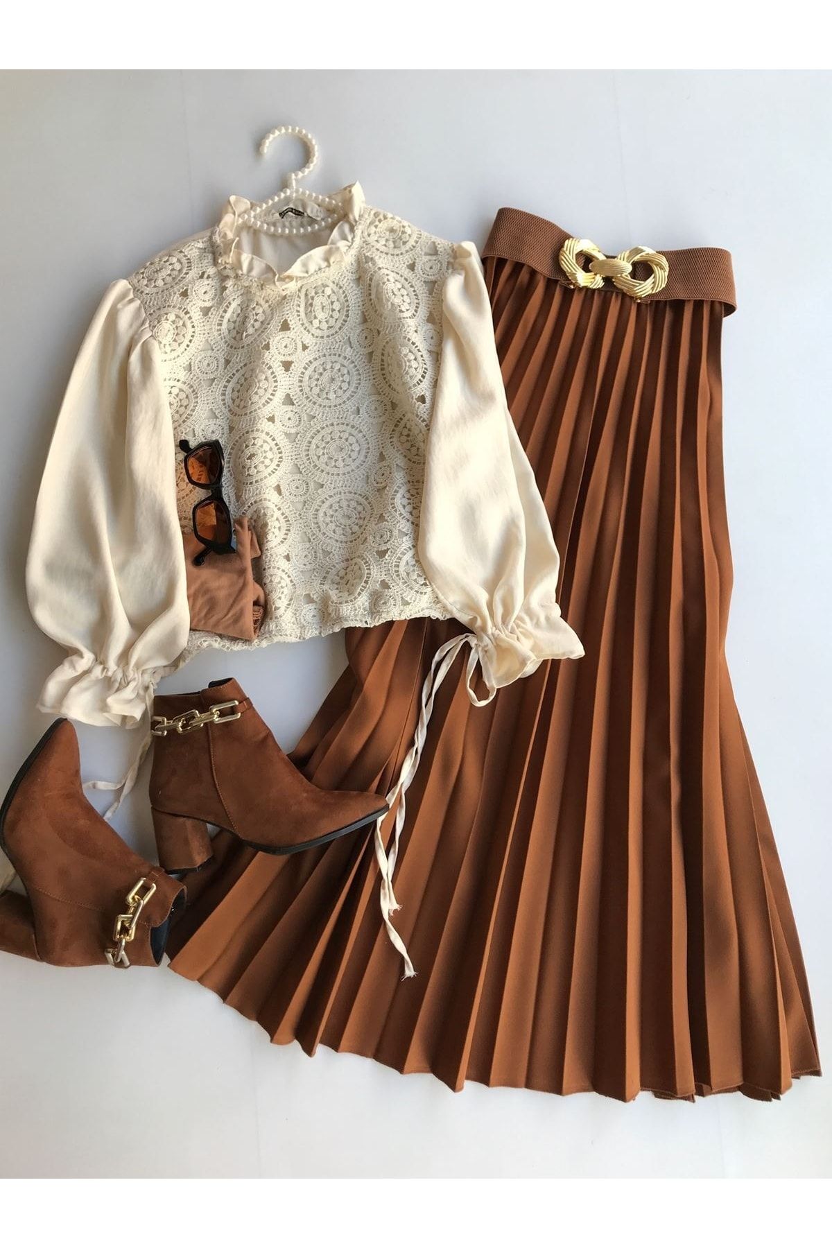 Hepsi Moda-Ecru Guipure Model Ts Blouse 3
