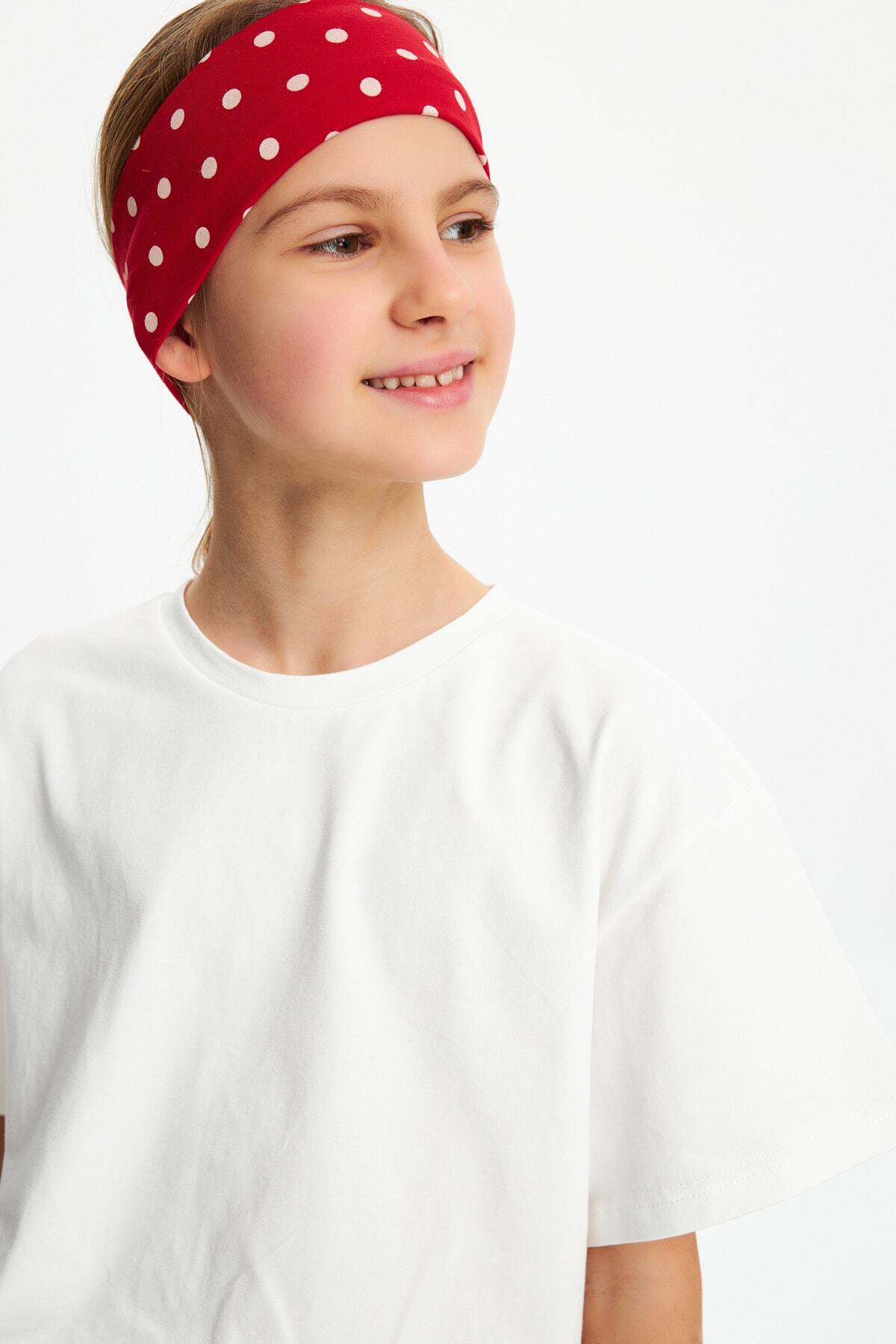 Kız Pamuklu Penye, Kaymaz, Terletmez, Ultra Hafif, Esnek Desenli Saç Bandı Bandana 3