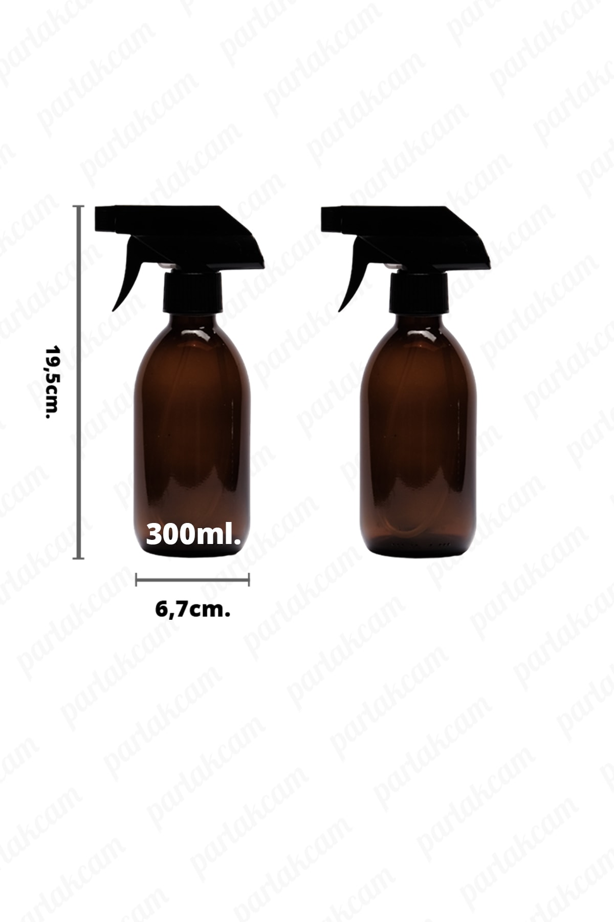 2-Piece 300ml Amber Brown Glass Spray Bottle with Spray Head