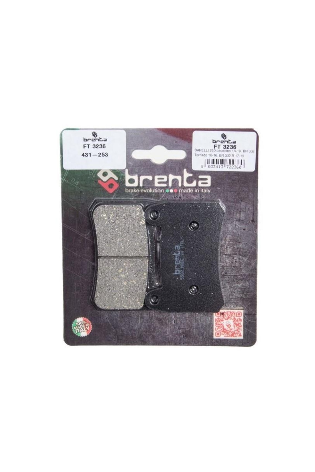 Brenta Benelli Trk 251 Ön Fren Balata