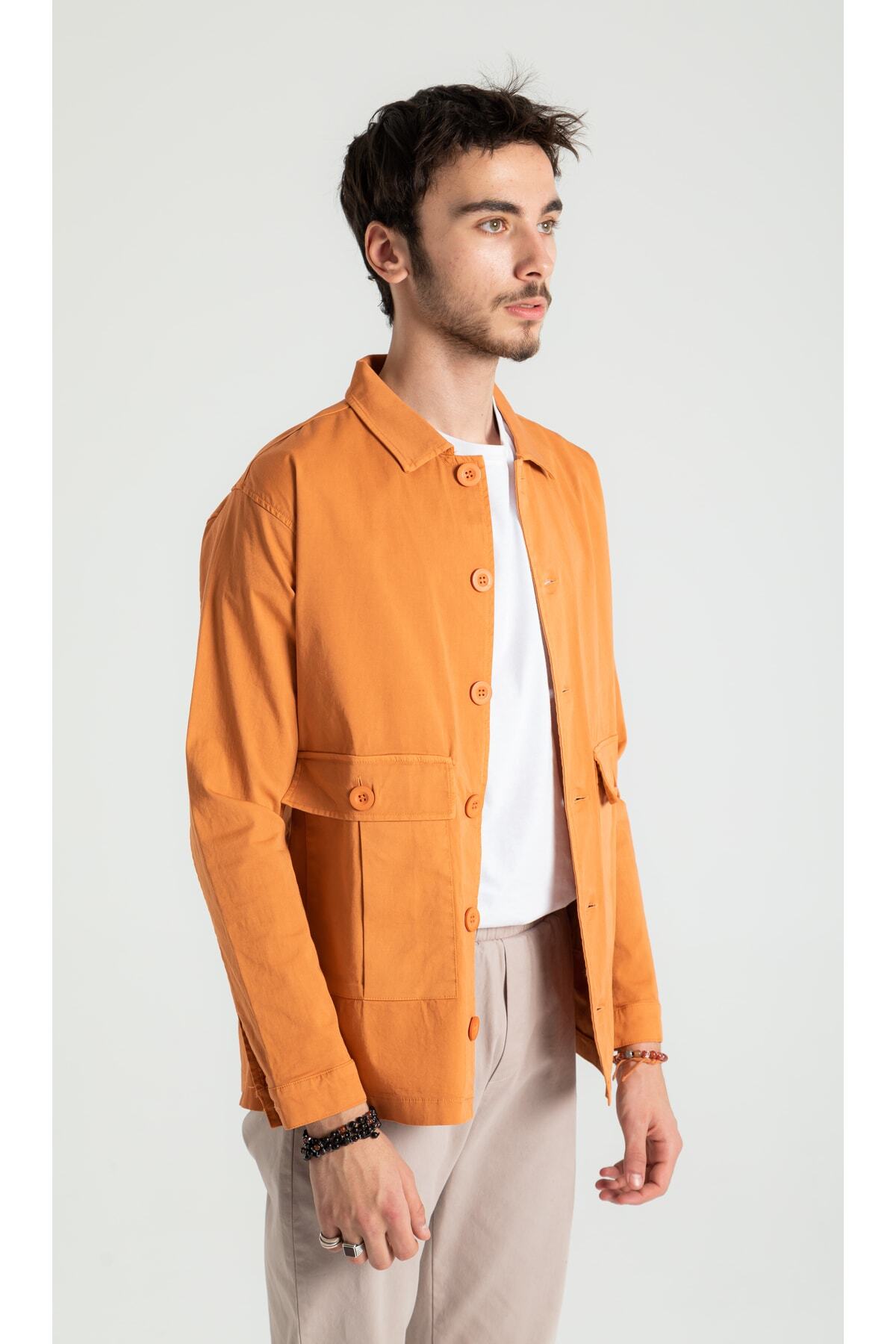 ژاکت مردانه نارنجی RUBYSTARS | 4313 اورجینال - تصویر 4