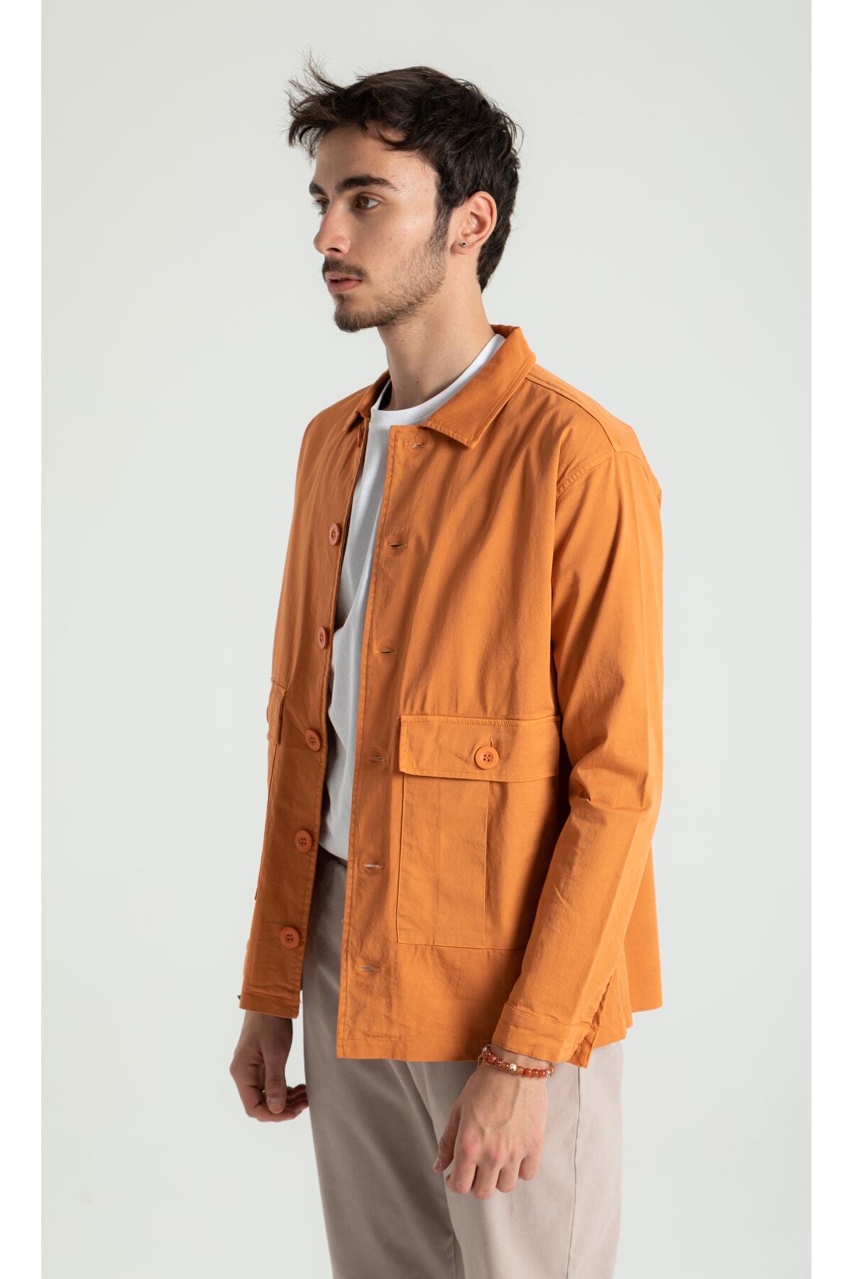 ژاکت مردانه نارنجی RUBYSTARS | 4313 اورجینال - تصویر 3