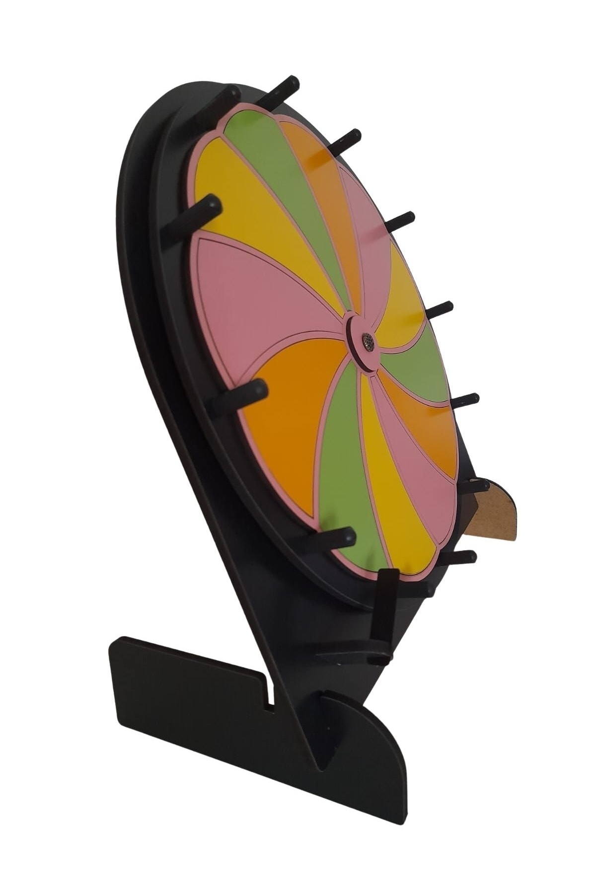 چرخ آموزشی/تفریحی ۱۲ خانه‌ای تابستانی، رنگ چوب رنگارنگ چرخ شانس – بازی‌های گروهی