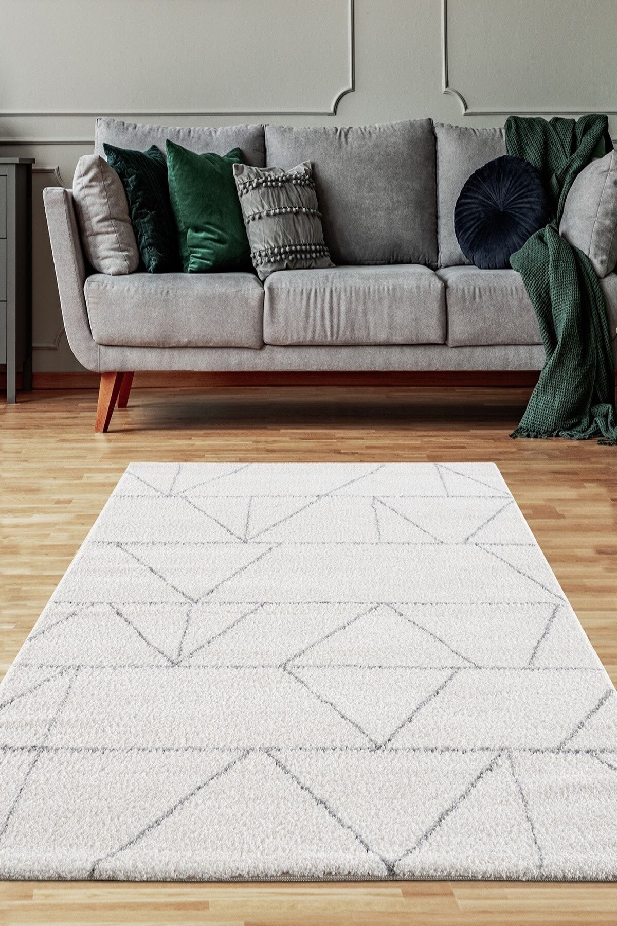 Eliz Home Modern Makina Dokuması Beyaz Yumuşak Peluş Halı Çocuk Odası Oturma Odası Salon Mutfak Halısı